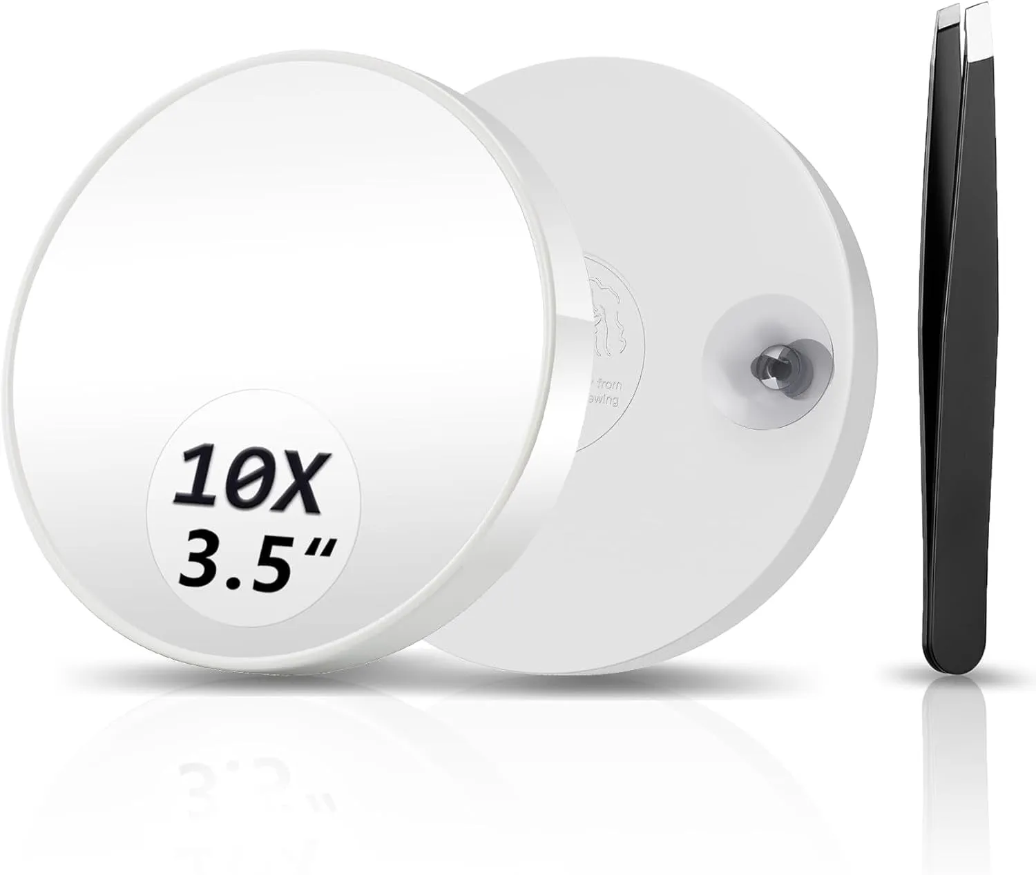 Magnifying Mirror, 10X & 20X & 30X Set, Magnified Mirror 3.5" with Two Suction Cups, Travel Magnifying Mirror Set Comes with Portable Storage Bag, Compact Small Magnifying Mirror for Travel(Black)