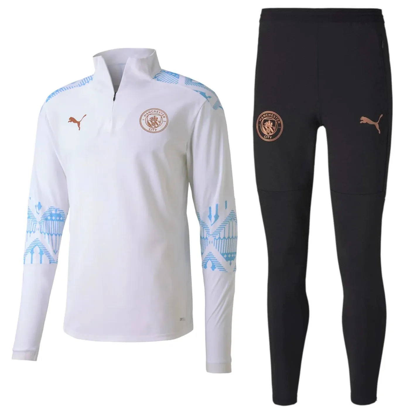 Manchester City white/grey pre-match technical tracksuit 2020/21 - Puma