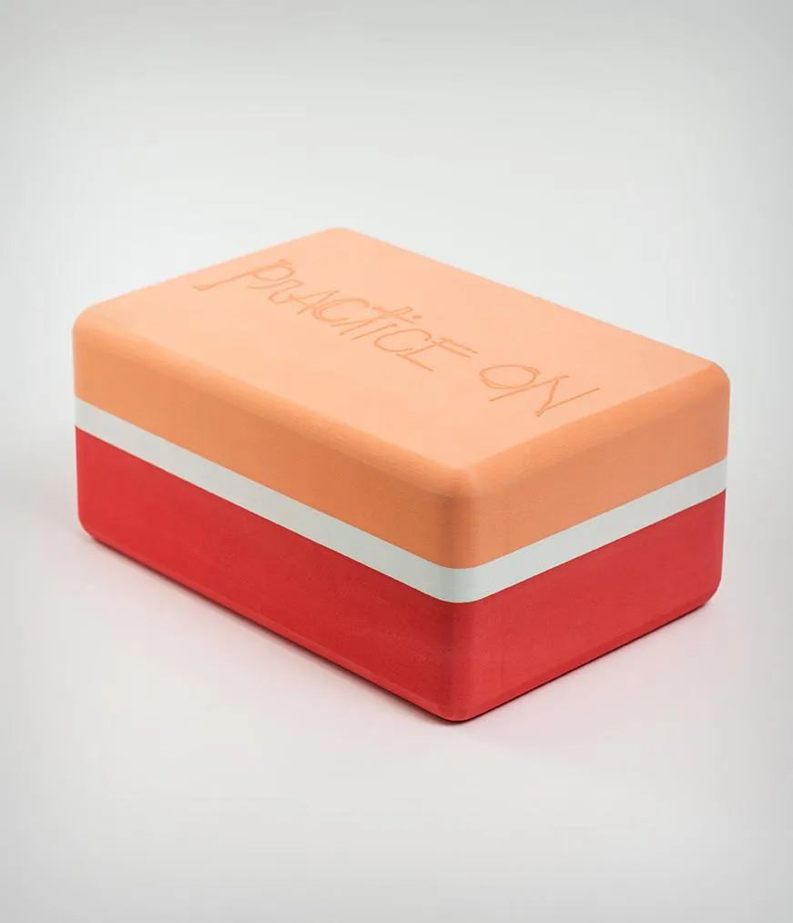 Manduka Recycled Foam Yoga Block (Limited Edition) - Coral 3-tone