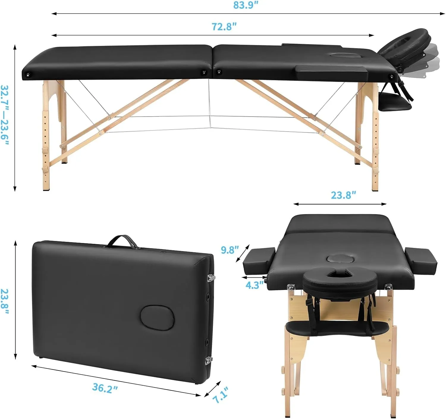 Massage Table Portable Lash Bed: a Folding Spa Bed for Physical Therapy-Esthetician Tattoo Bed
