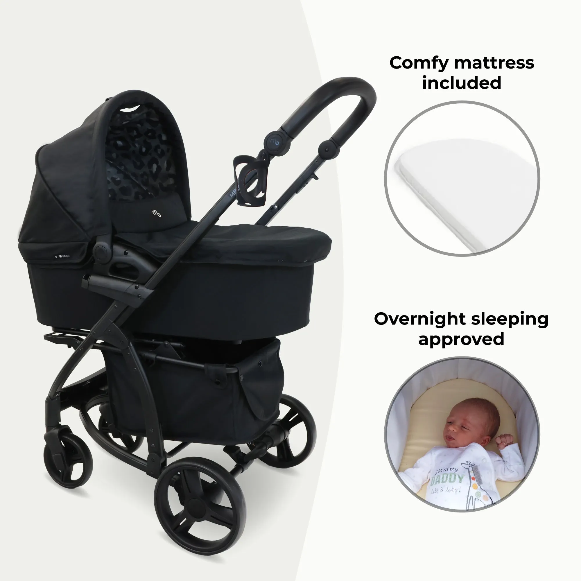 MB200i 3-in-1 Travel System with i-Size Car Seat - Black Leopard