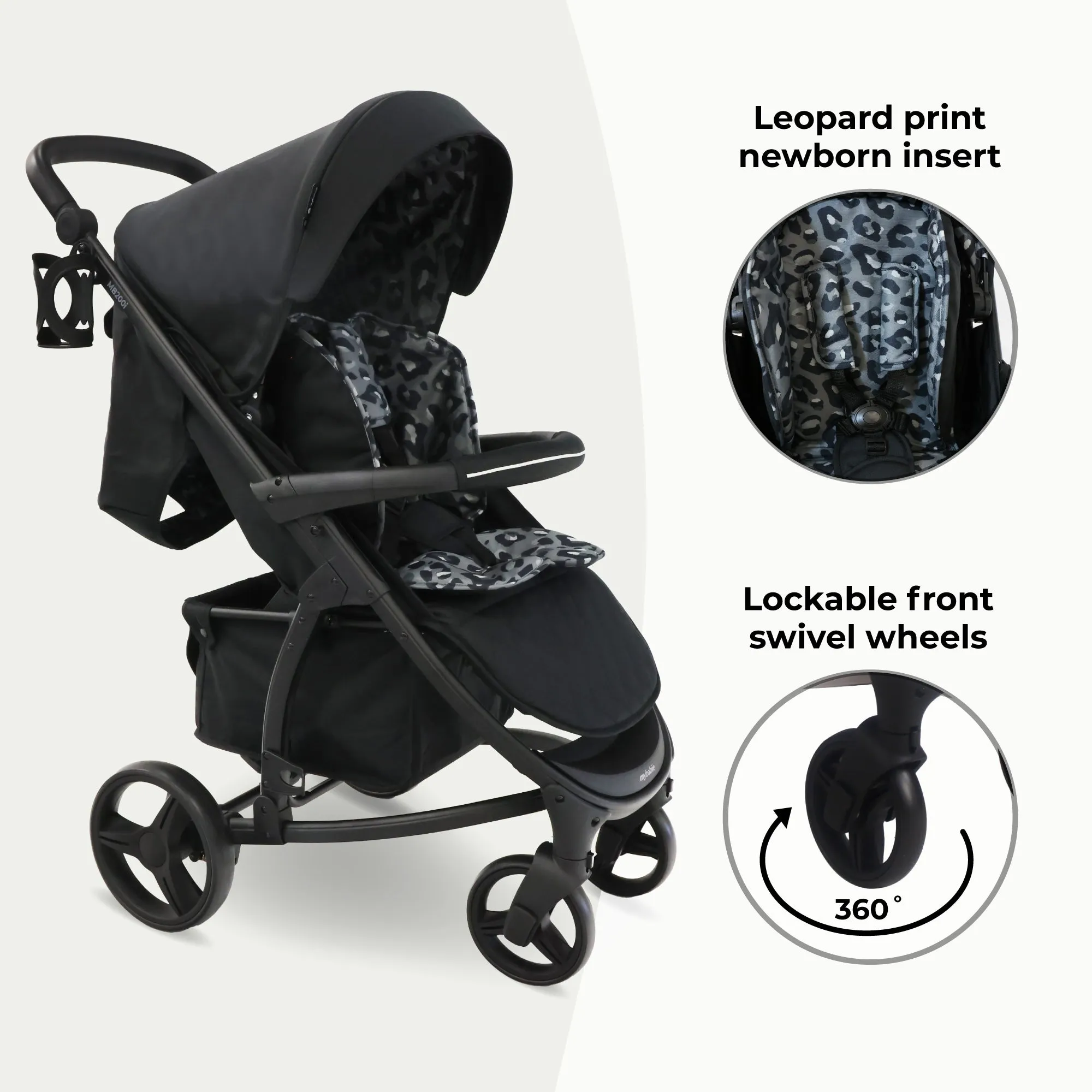 MB200i 3-in-1 Travel System with i-Size Car Seat - Black Leopard