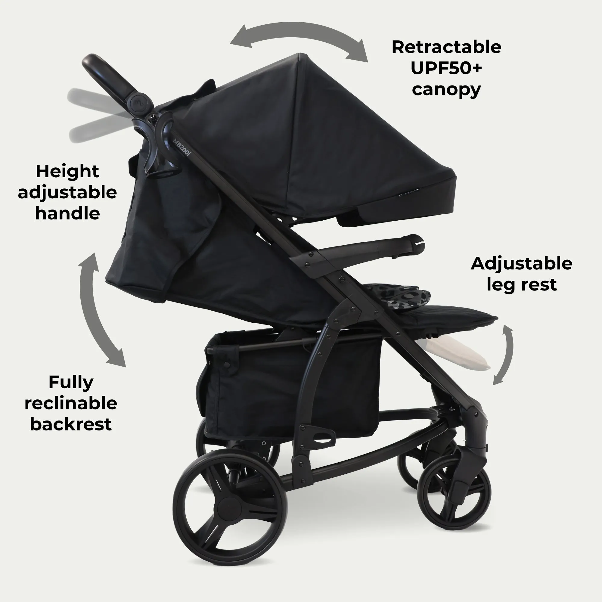 MB200i 3-in-1 Travel System with i-Size Car Seat - Black Leopard