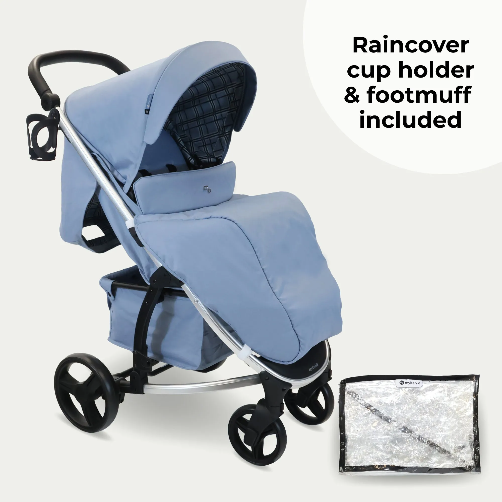 MB200i 3-in-1 Travel System with i-Size Car Seat - Blue Plaid