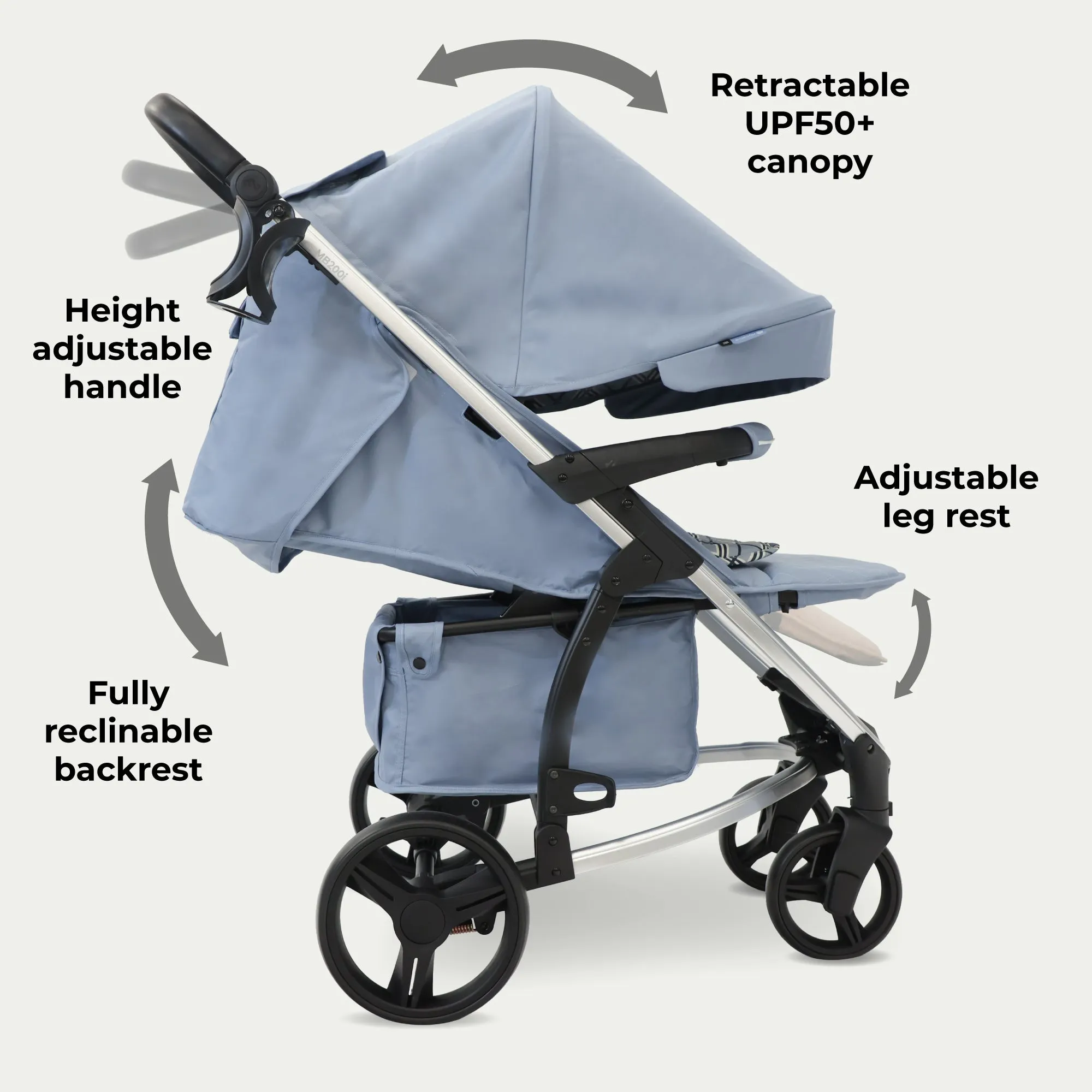 MB200i 3-in-1 Travel System with i-Size Car Seat - Blue Plaid