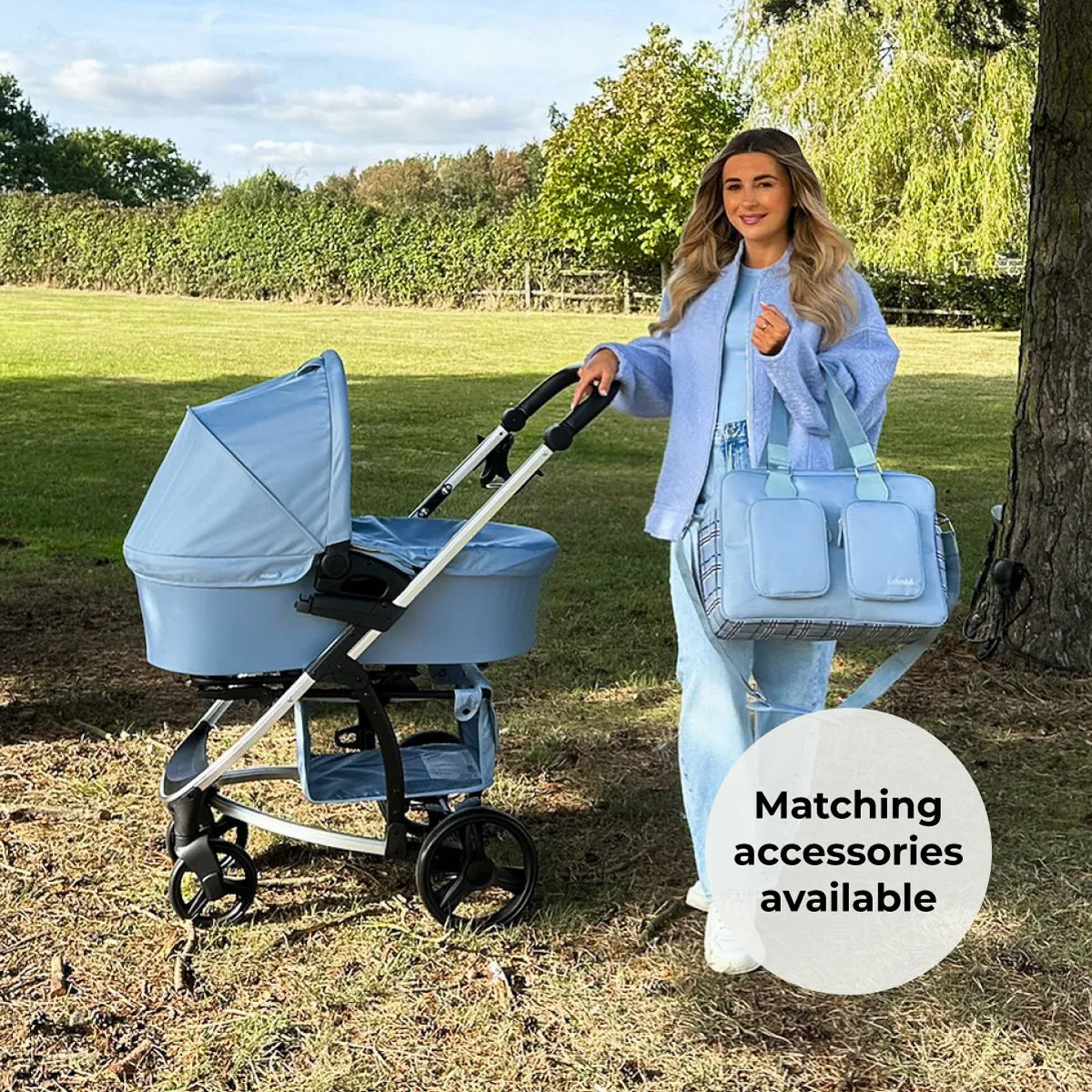 MB200i 3-in-1 Travel System with i-Size Car Seat - Blue Plaid