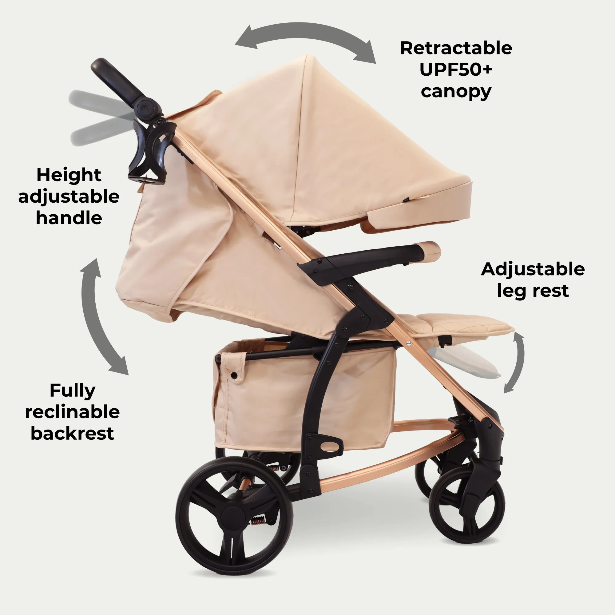 MB200i 3-in-1 Travel System with i-Size Car Seat - Blush