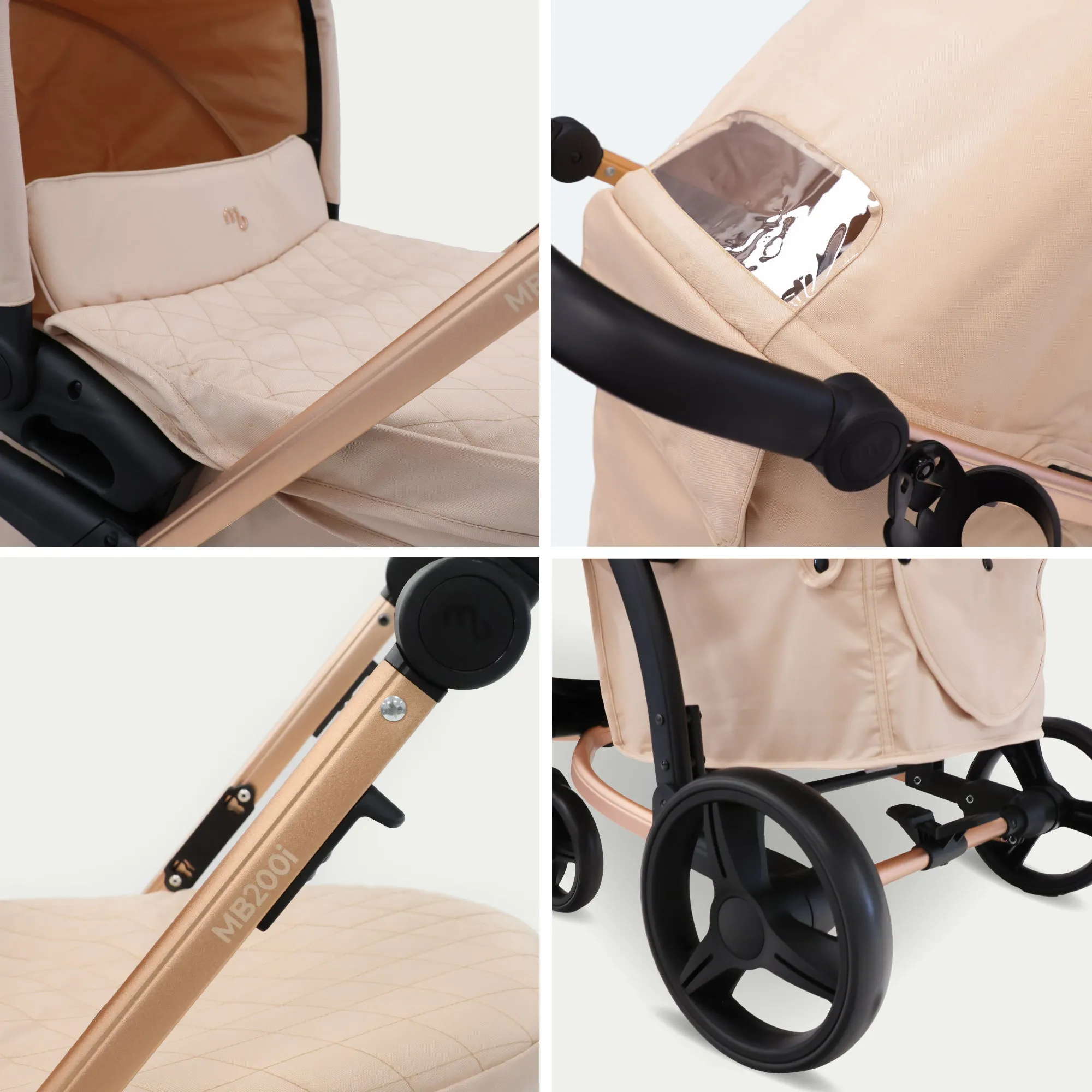 MB200i 3-in-1 Travel System with i-Size Car Seat - Blush