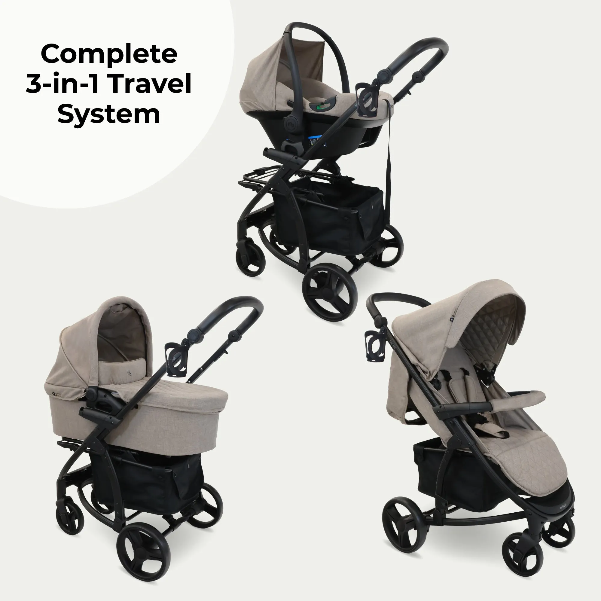 MB200i 3-in-1 Travel System with i-Size Car Seat - Mink