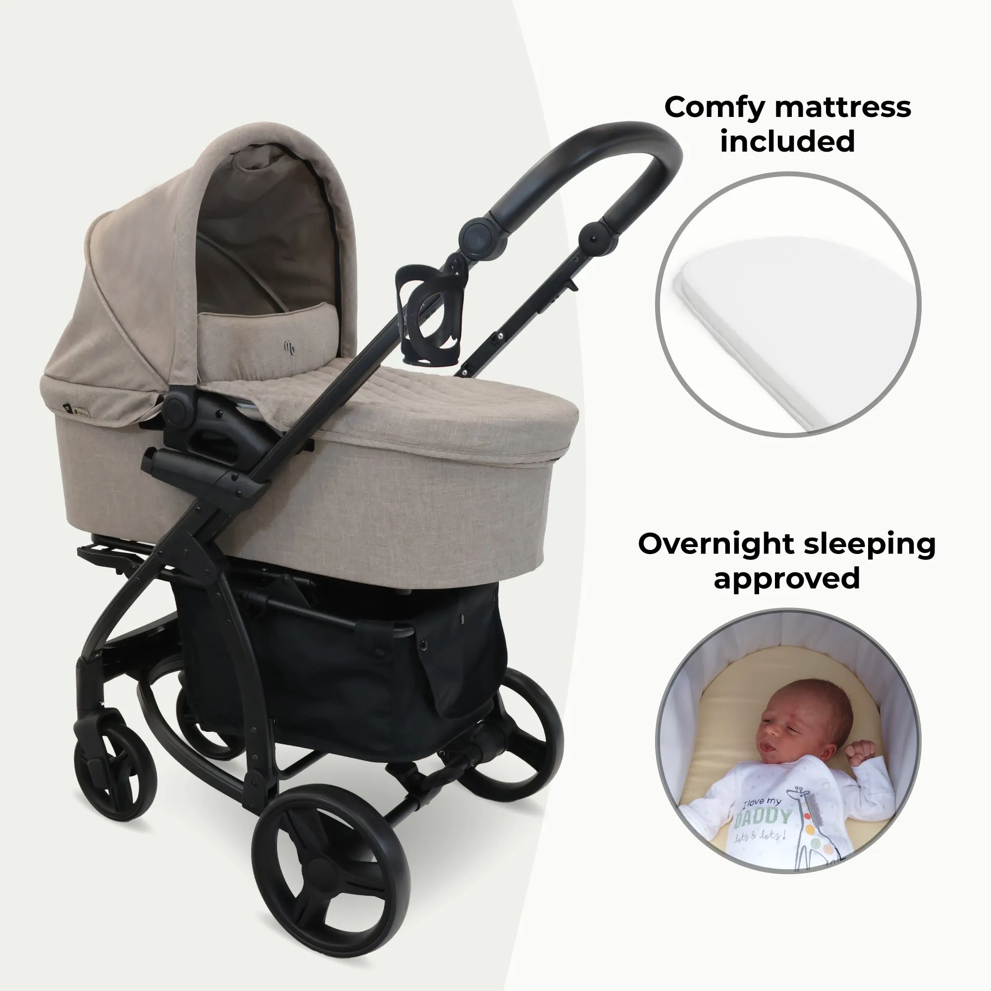 MB200i 3-in-1 Travel System with i-Size Car Seat - Mink