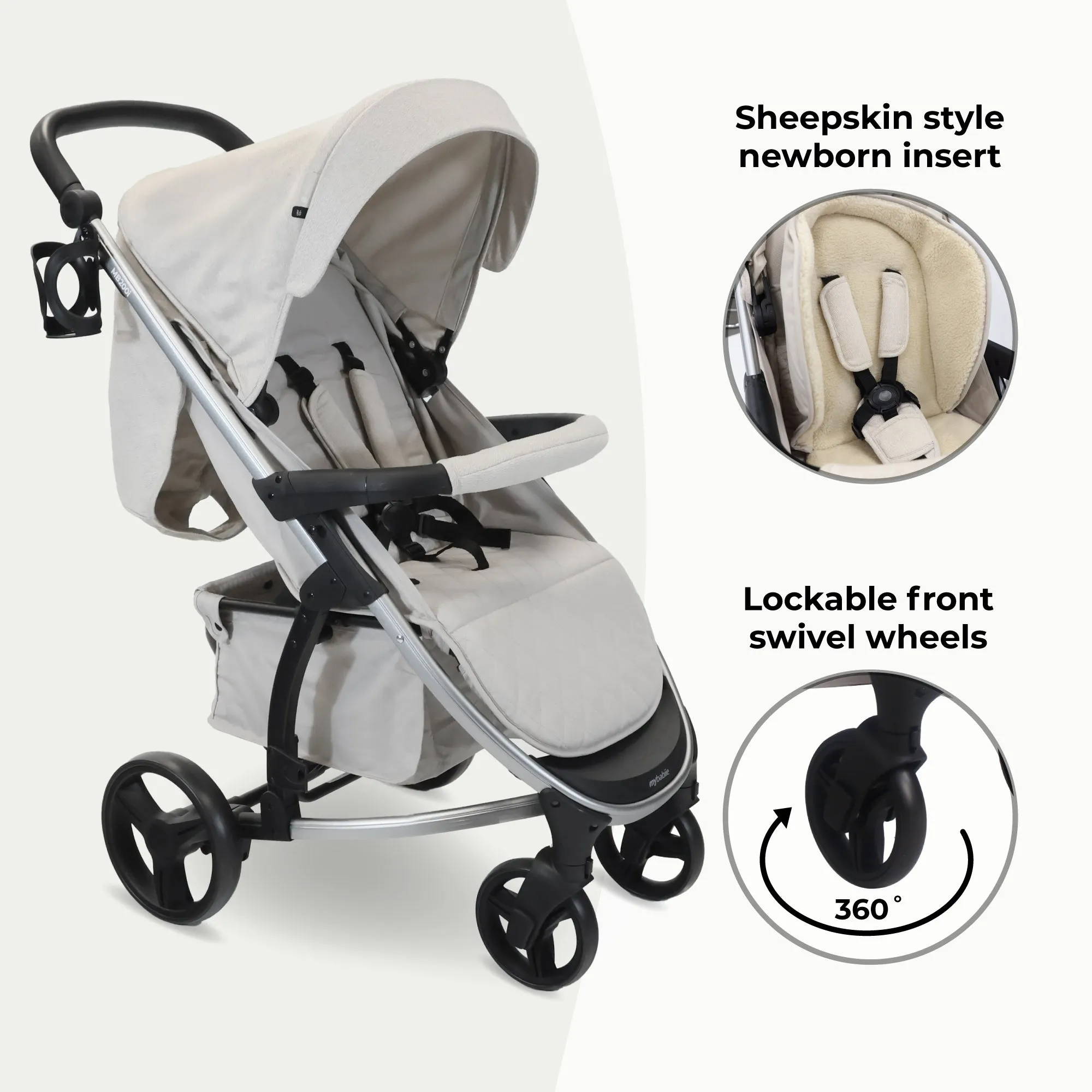 MB200i 3-in-1 Travel System with i-Size Car Seat - Oatmeal