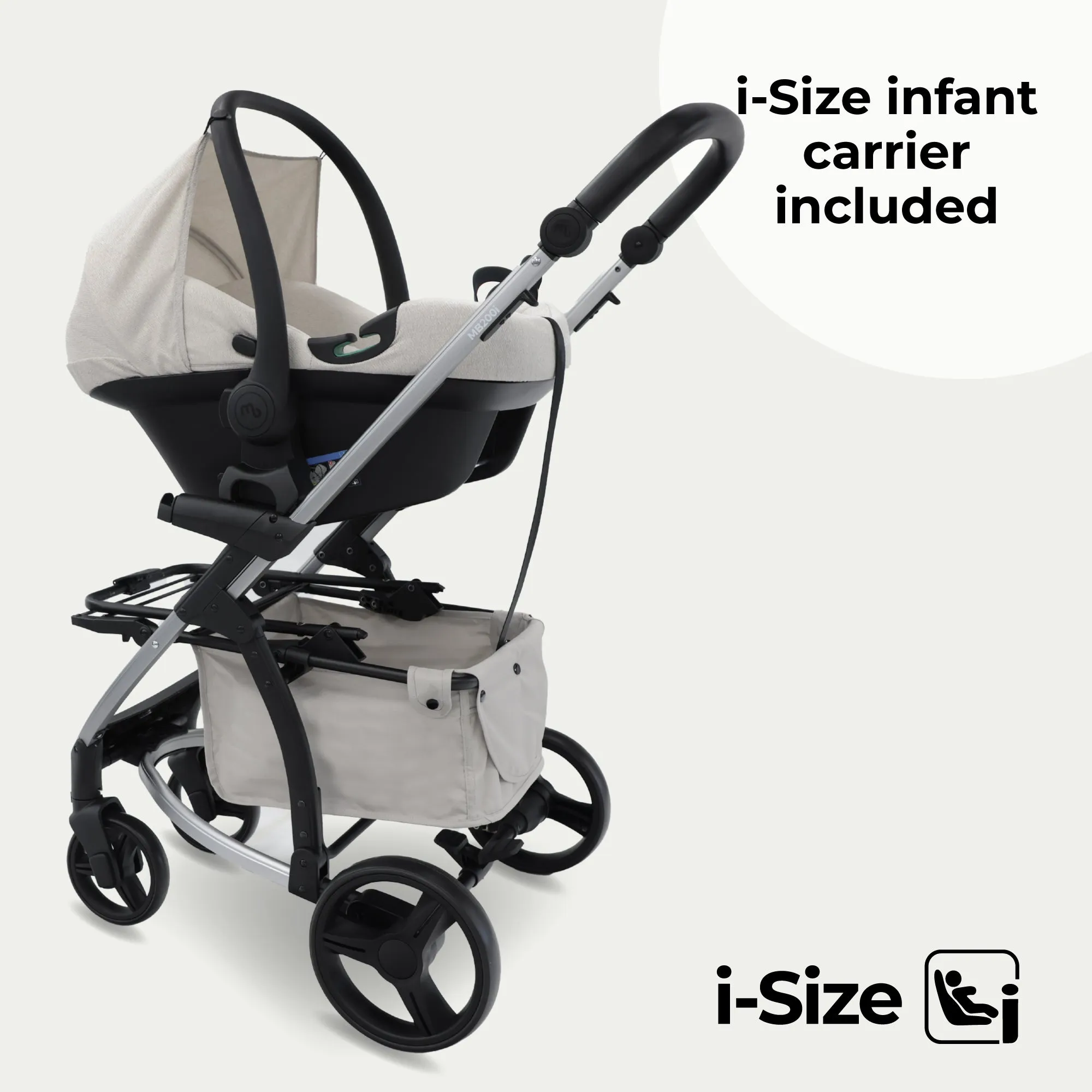 MB200i 3-in-1 Travel System with i-Size Car Seat - Oatmeal