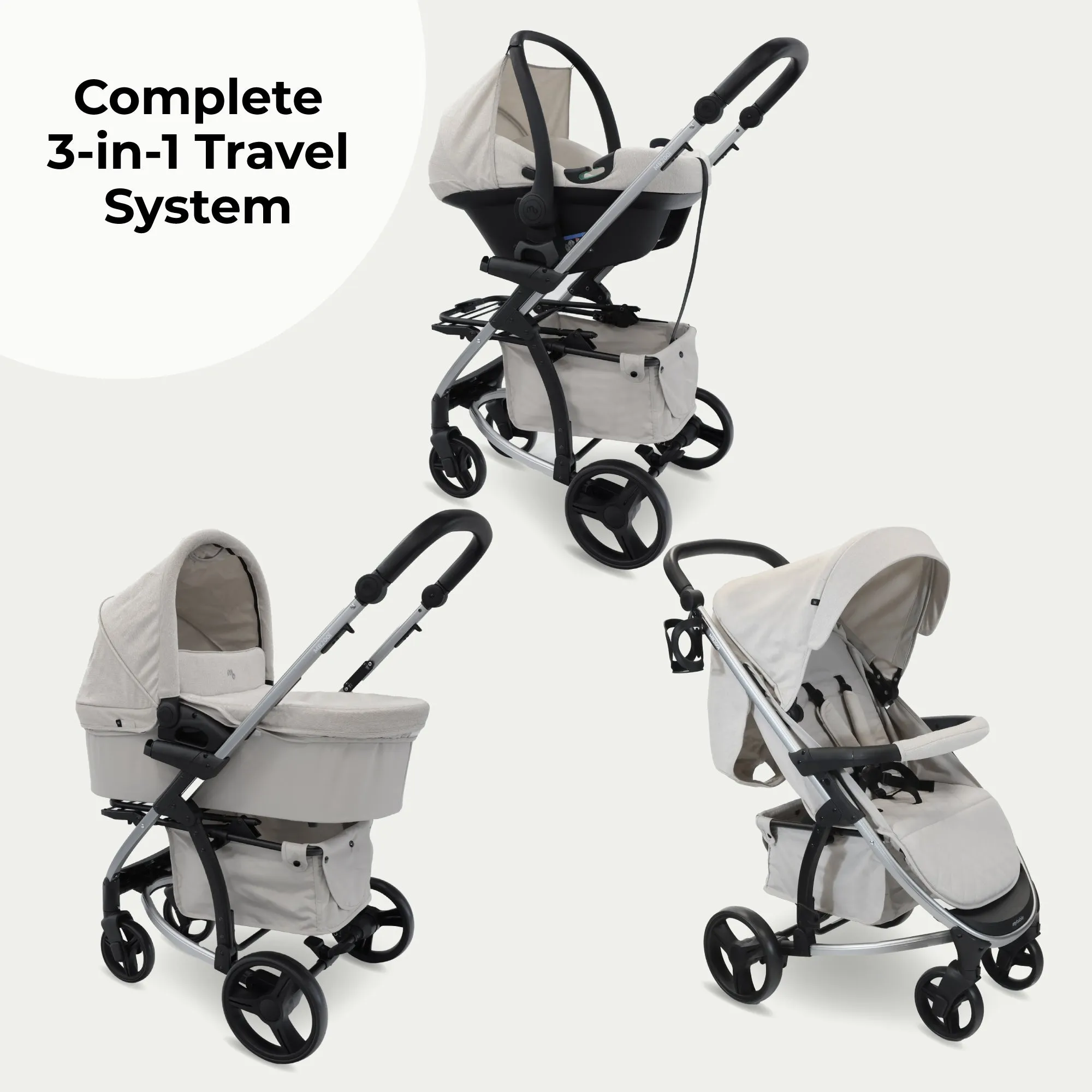 MB200i 3-in-1 Travel System with i-Size Car Seat - Oatmeal