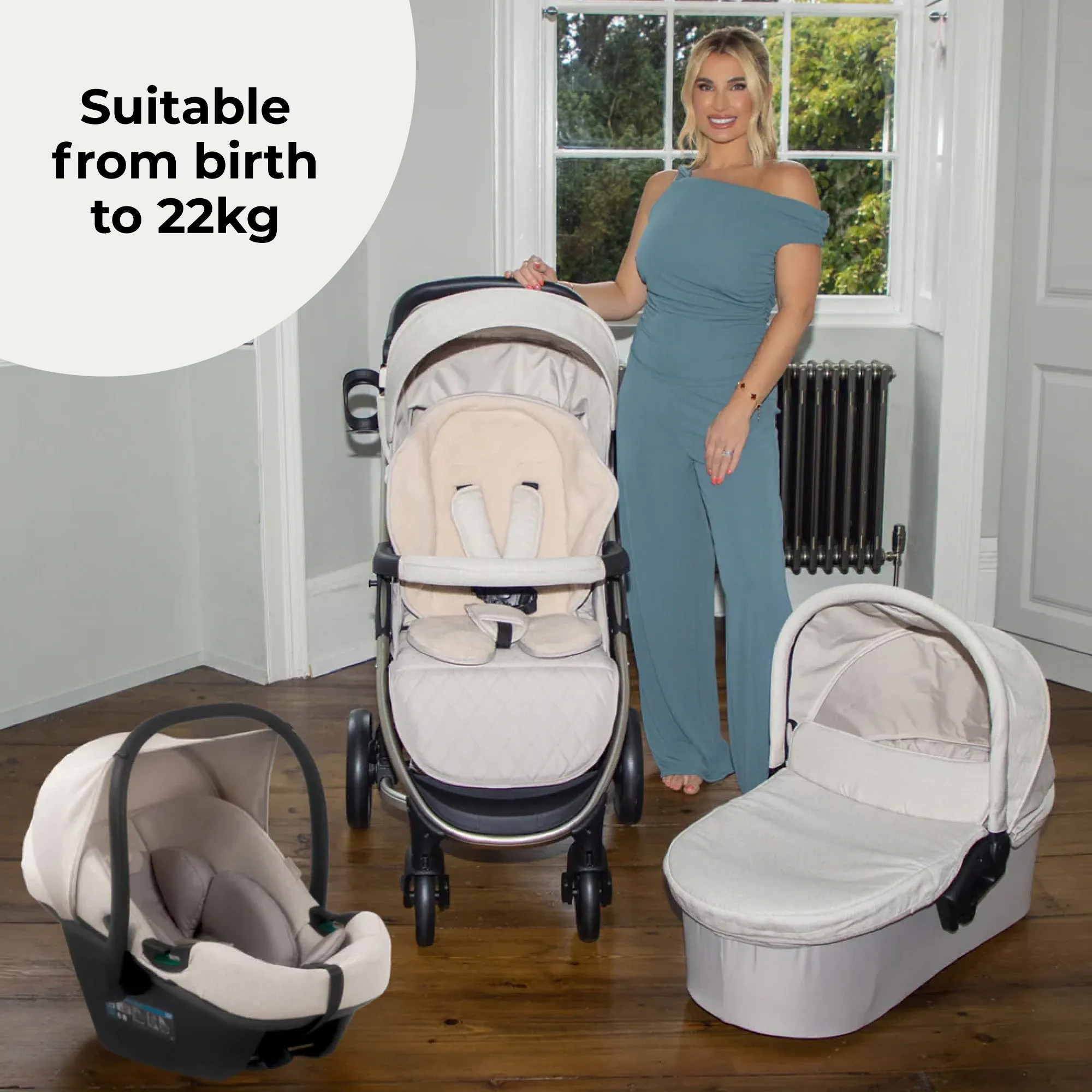 MB200i 3-in-1 Travel System with i-Size Car Seat - Oatmeal