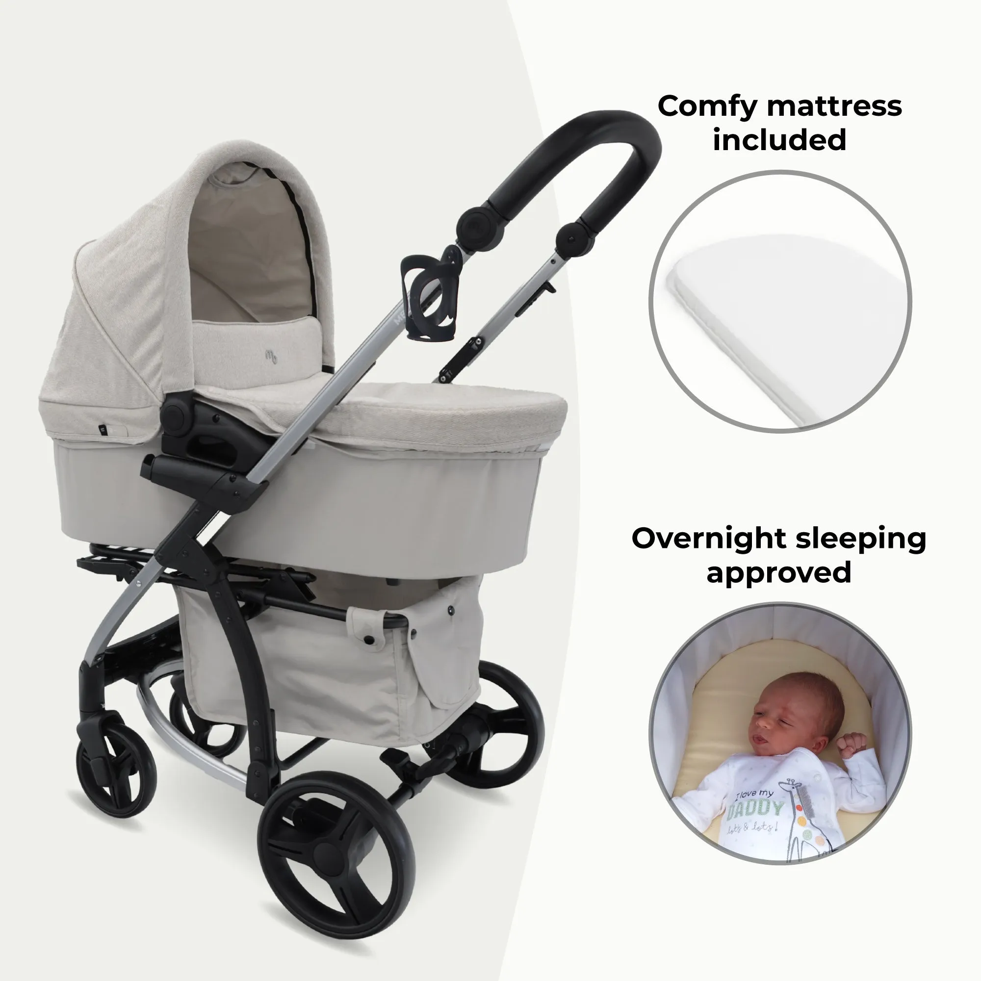MB200i 3-in-1 Travel System with i-Size Car Seat - Oatmeal