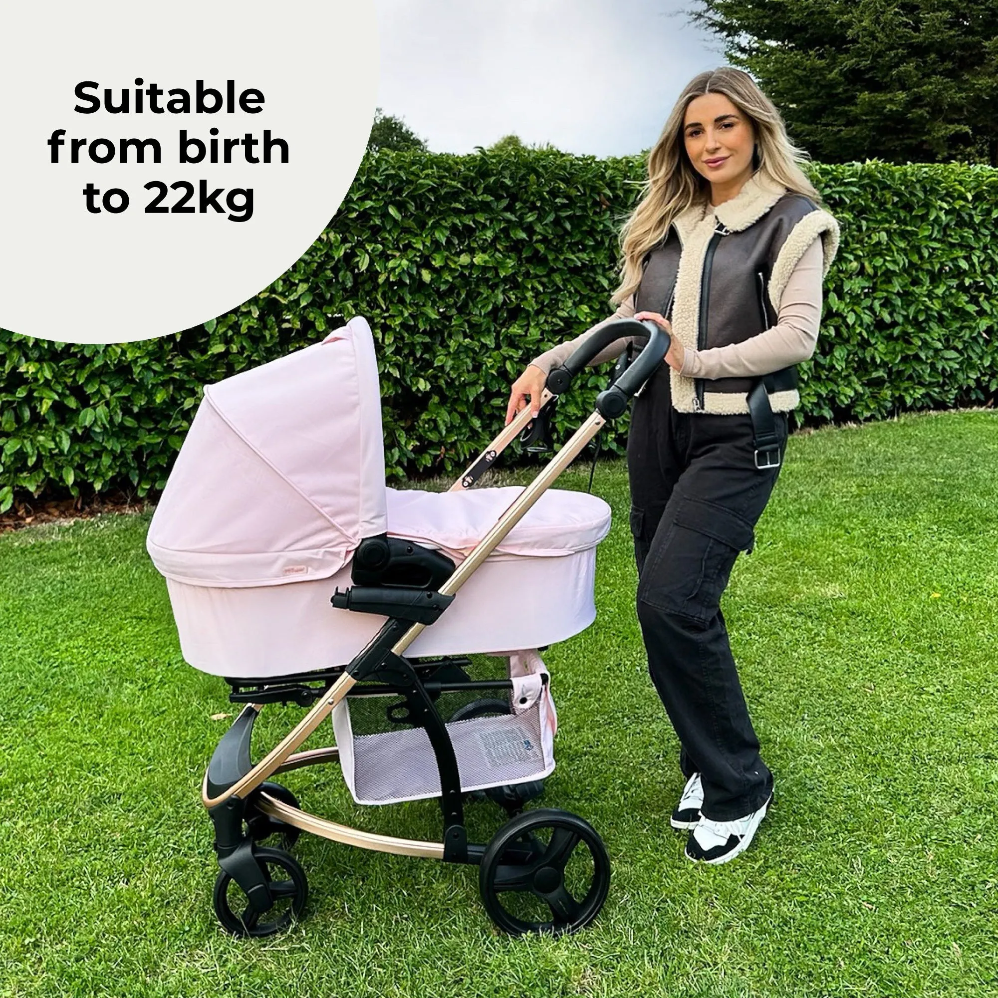 MB200i 3-in-1 Travel System with i-Size Car Seat - Pink Plaid