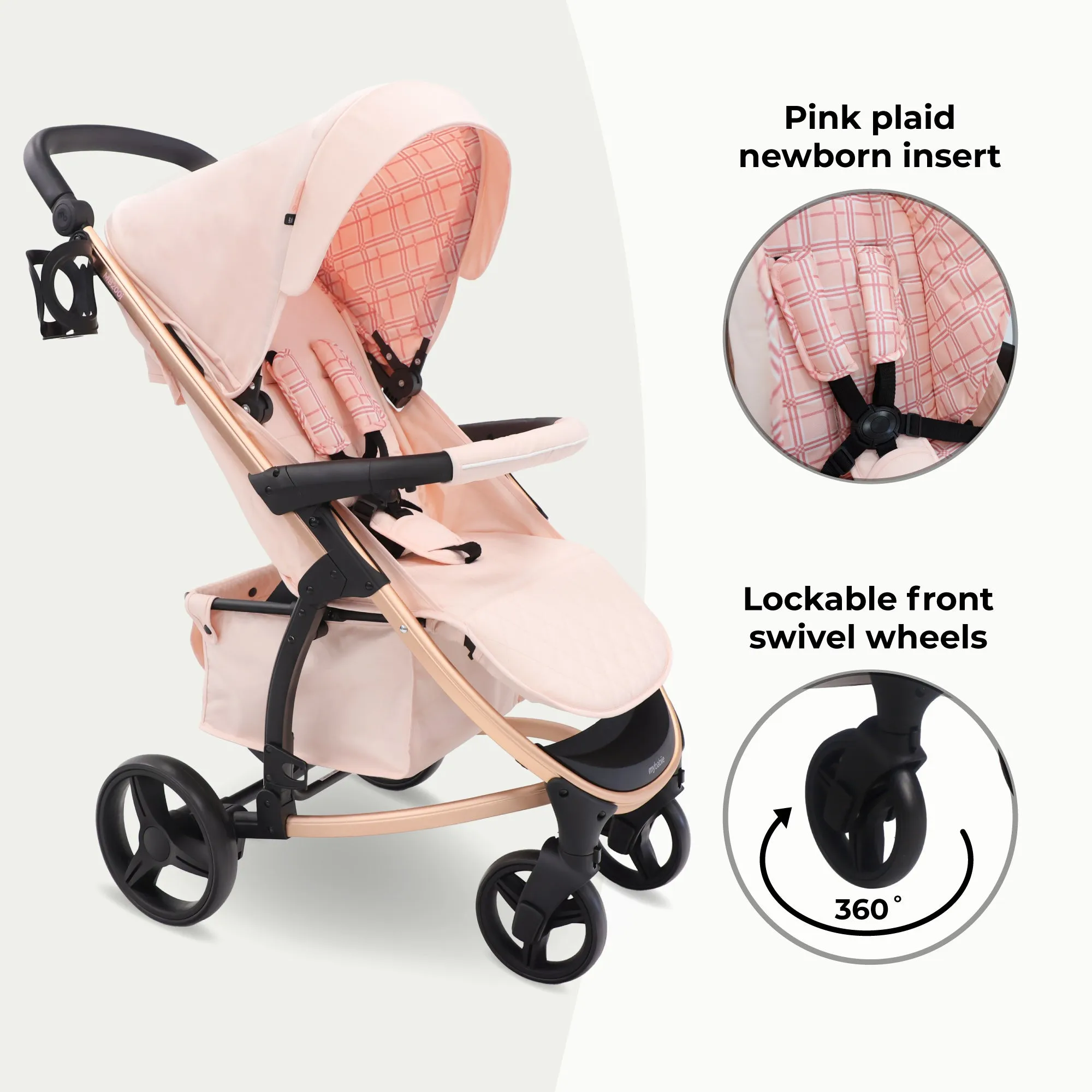 MB200i 3-in-1 Travel System with i-Size Car Seat - Pink Plaid
