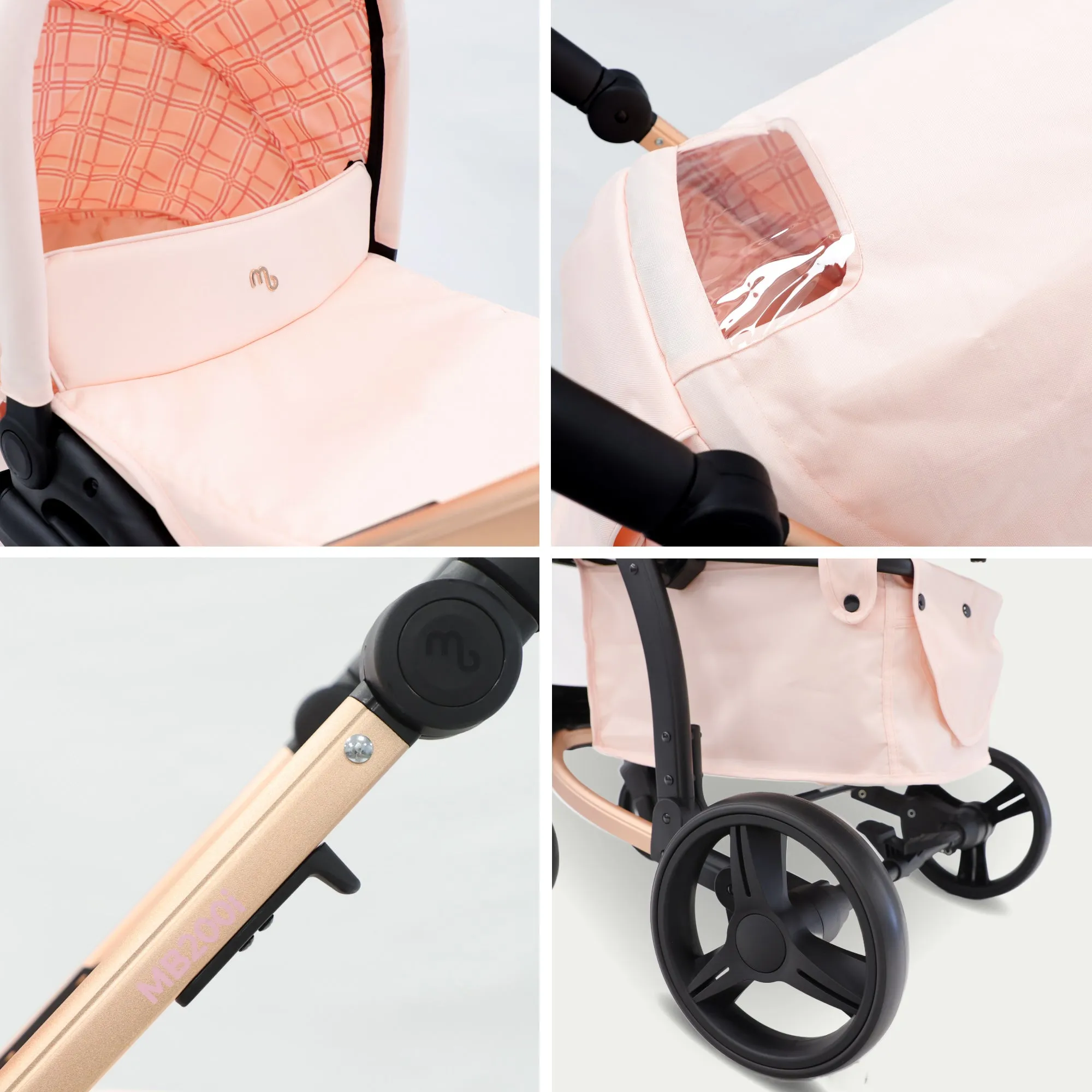 MB200i 3-in-1 Travel System with i-Size Car Seat - Pink Plaid