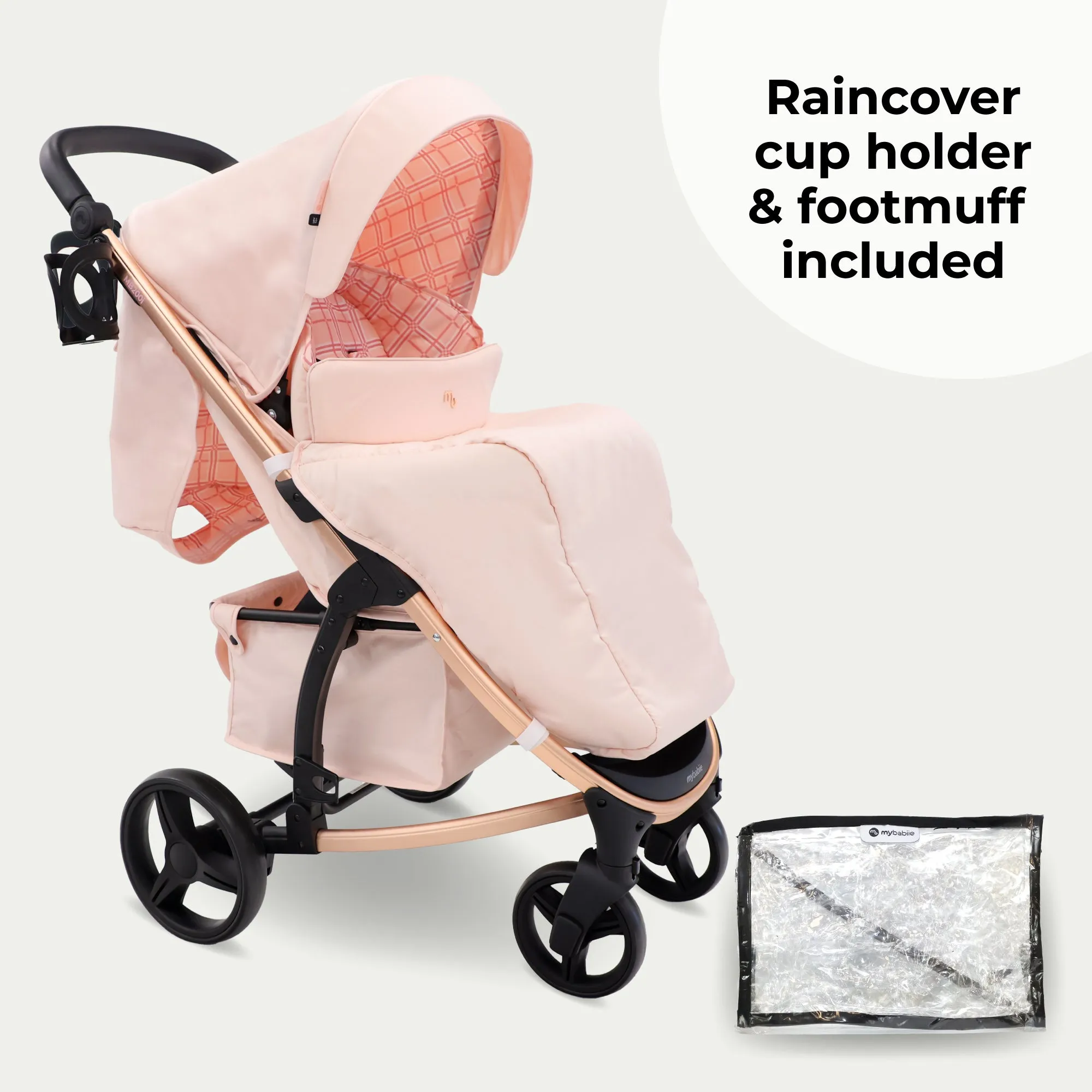 MB200i 3-in-1 Travel System with i-Size Car Seat - Pink Plaid