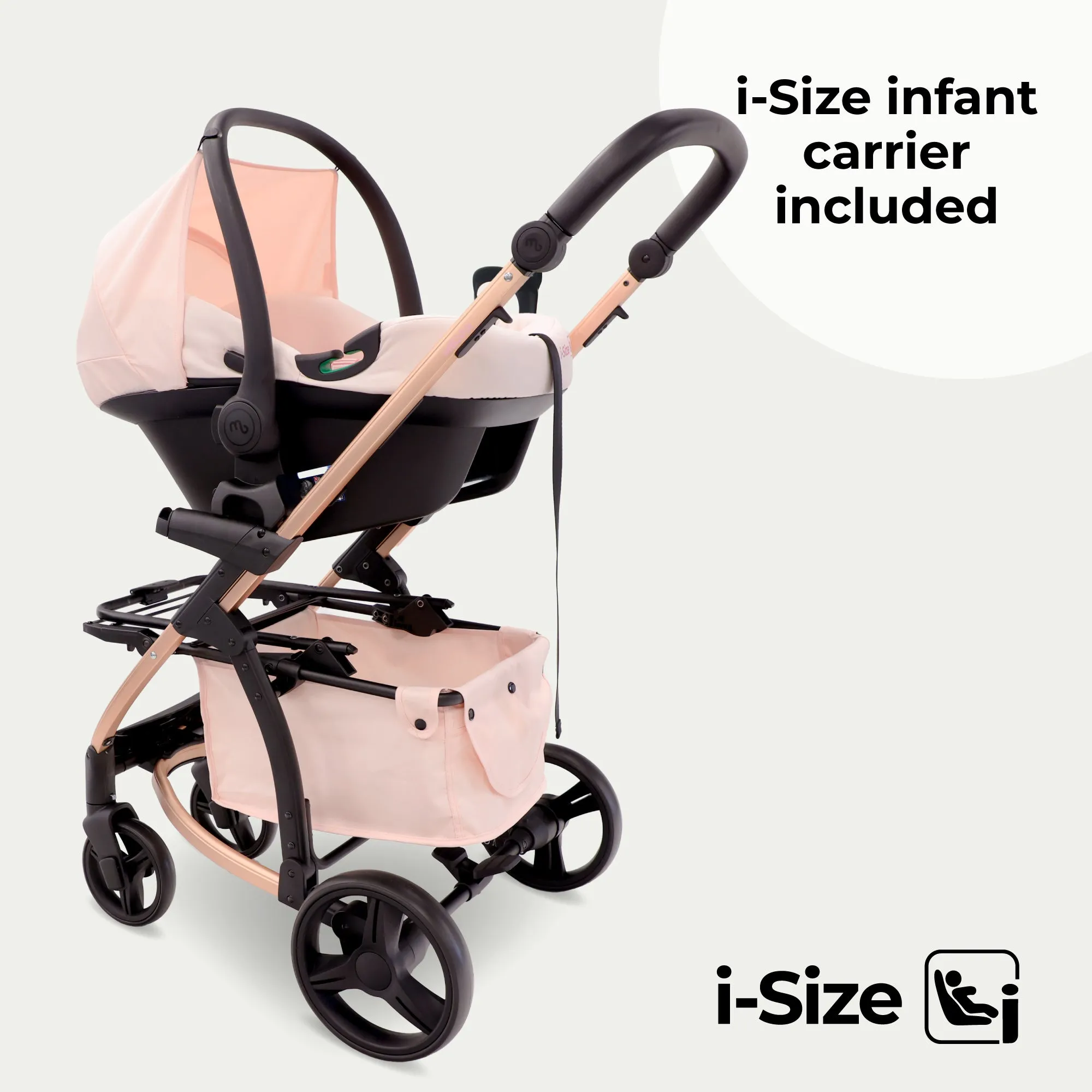 MB200i 3-in-1 Travel System with i-Size Car Seat - Pink Plaid