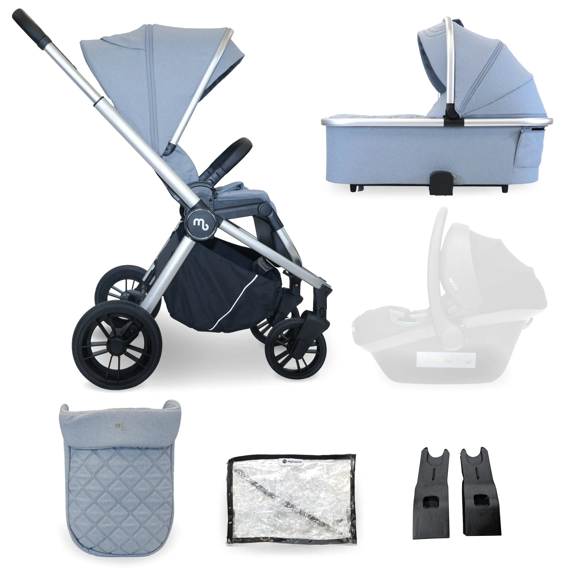 MB450 2-in-1 Pushchair & Carrycot - Steel Blue