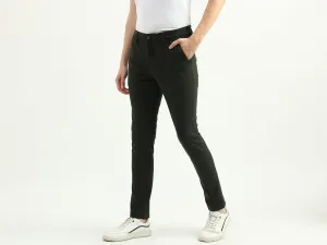 Men Textured Slim Fit Trousers