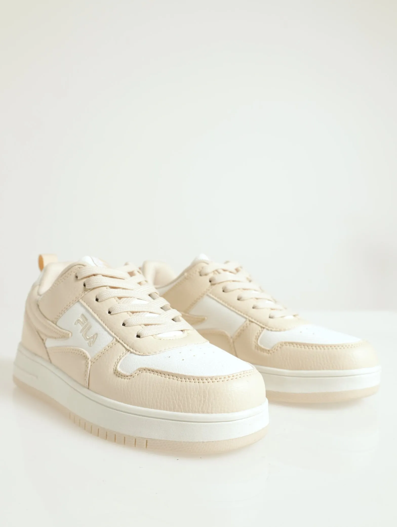 Mila Lace-Up Stacked Court Sneaker - Beige