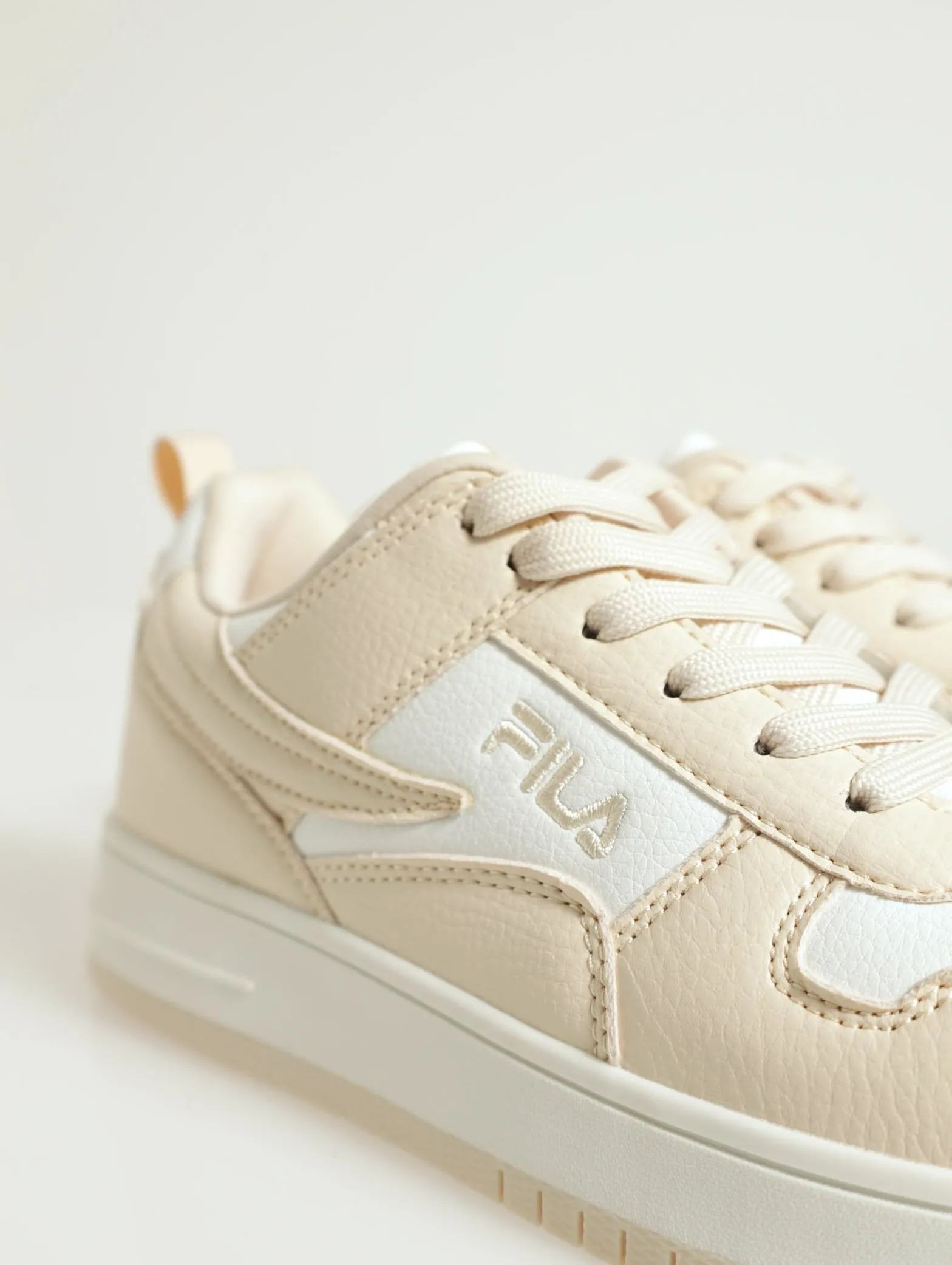 Mila Lace-Up Stacked Court Sneaker - Beige
