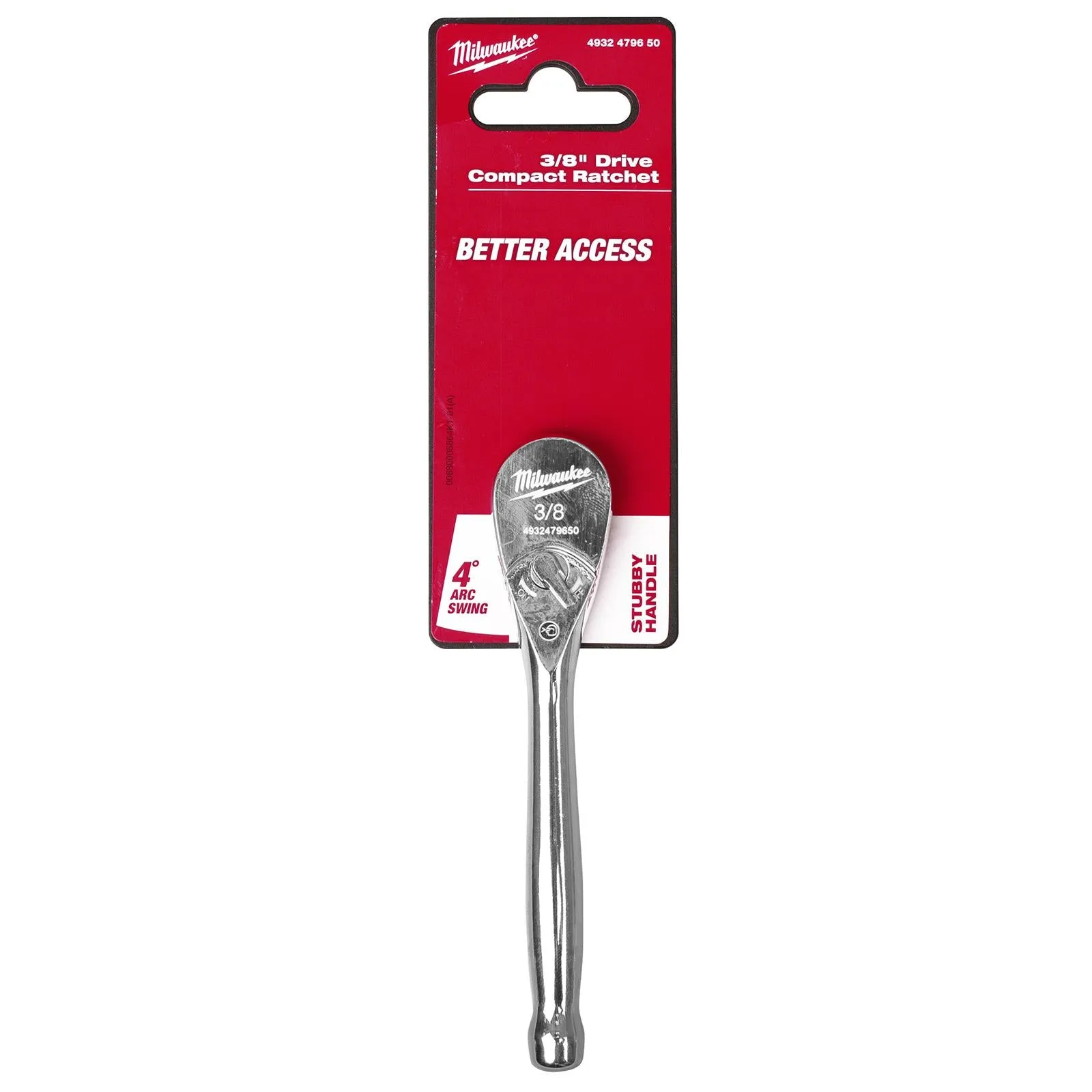 Milwaukee Ratchet Handle Socket Wrench Compact 3/8" Drive 127mm 5 inch 90 Tooth