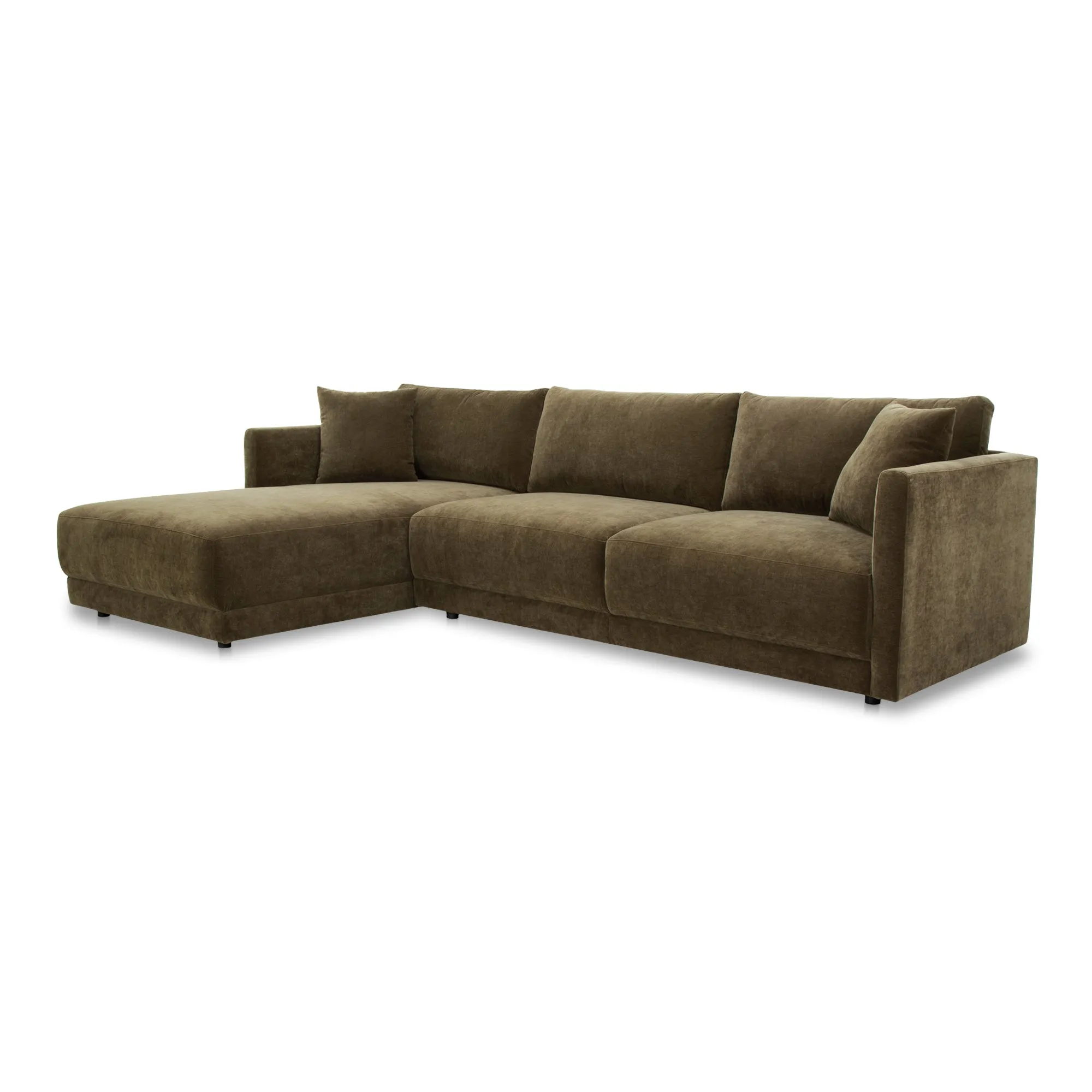 Moe's Home Collection Bryn Heritage Cedar Green Sectional ~ Left Facing Chaise
