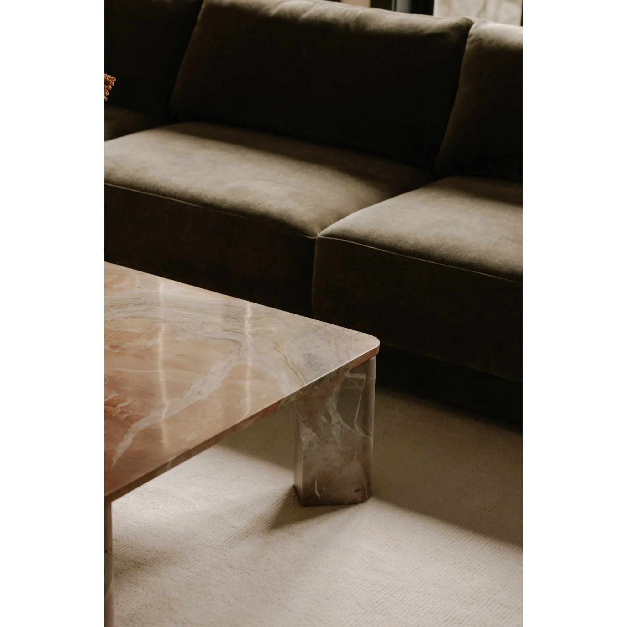 Moe's Home Collection Bryn Heritage Cedar Green Sectional ~ Left Facing Chaise