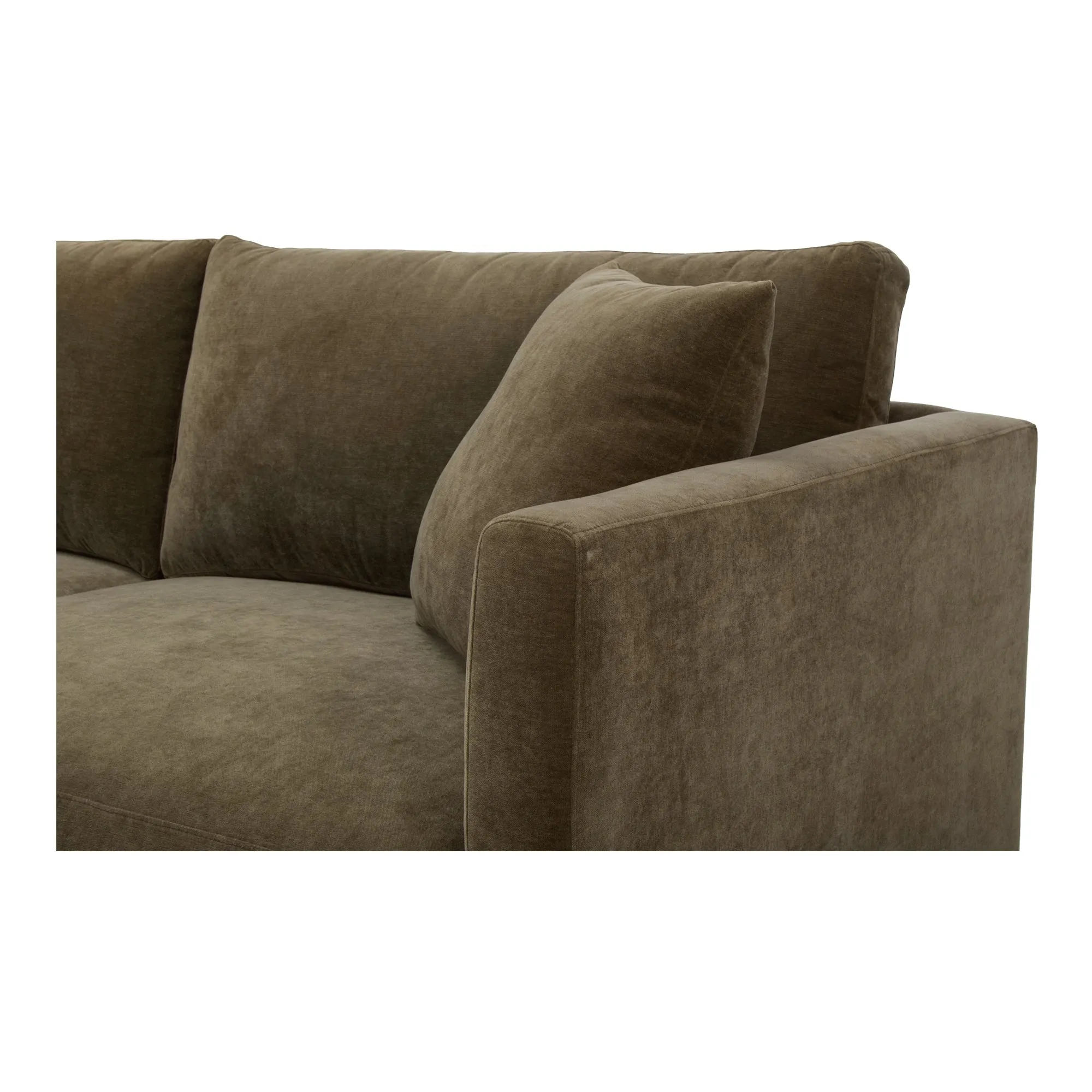 Moe's Home Collection Bryn Heritage Cedar Green Sectional ~ Left Facing Chaise