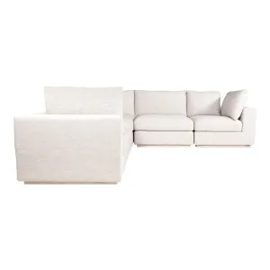 Moe's Home Collection Justin Taupe Classic L-Shaped Modular Sectional