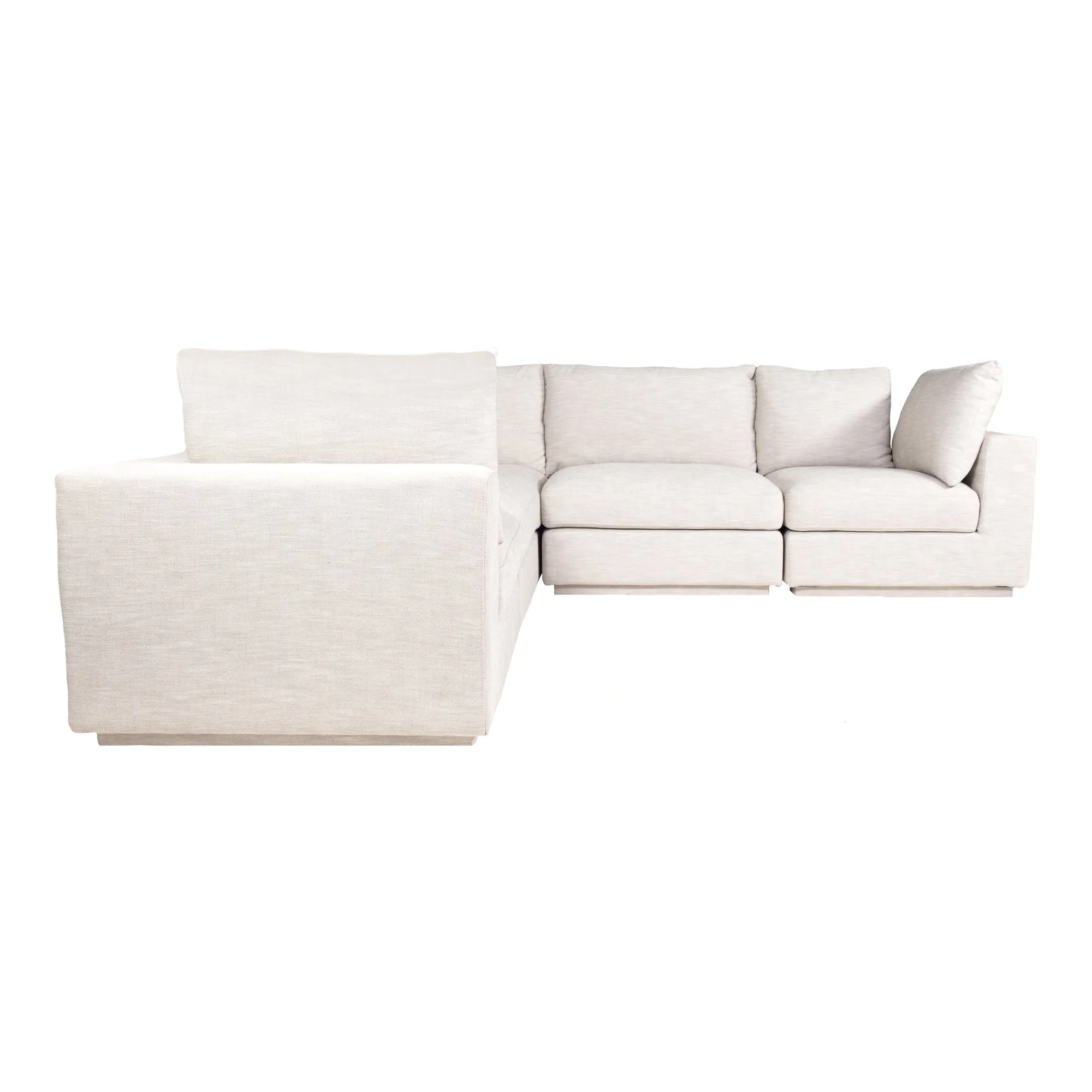 Moe's Home Collection Justin Taupe Classic L-Shaped Modular Sectional