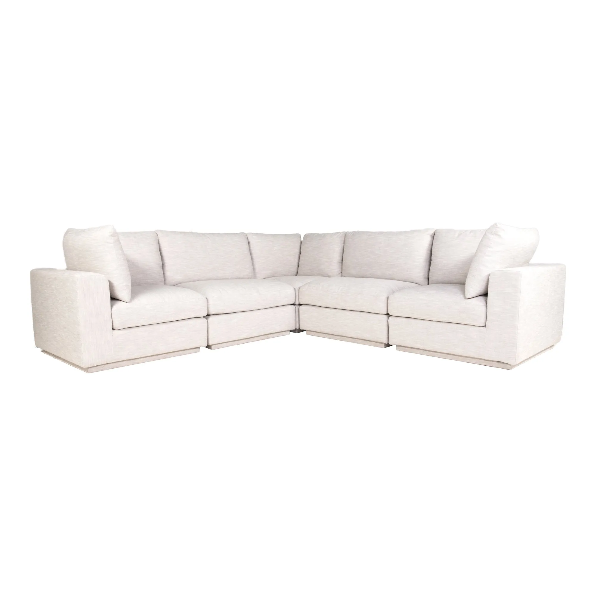 Moe's Home Collection Justin Taupe Classic L-Shaped Modular Sectional