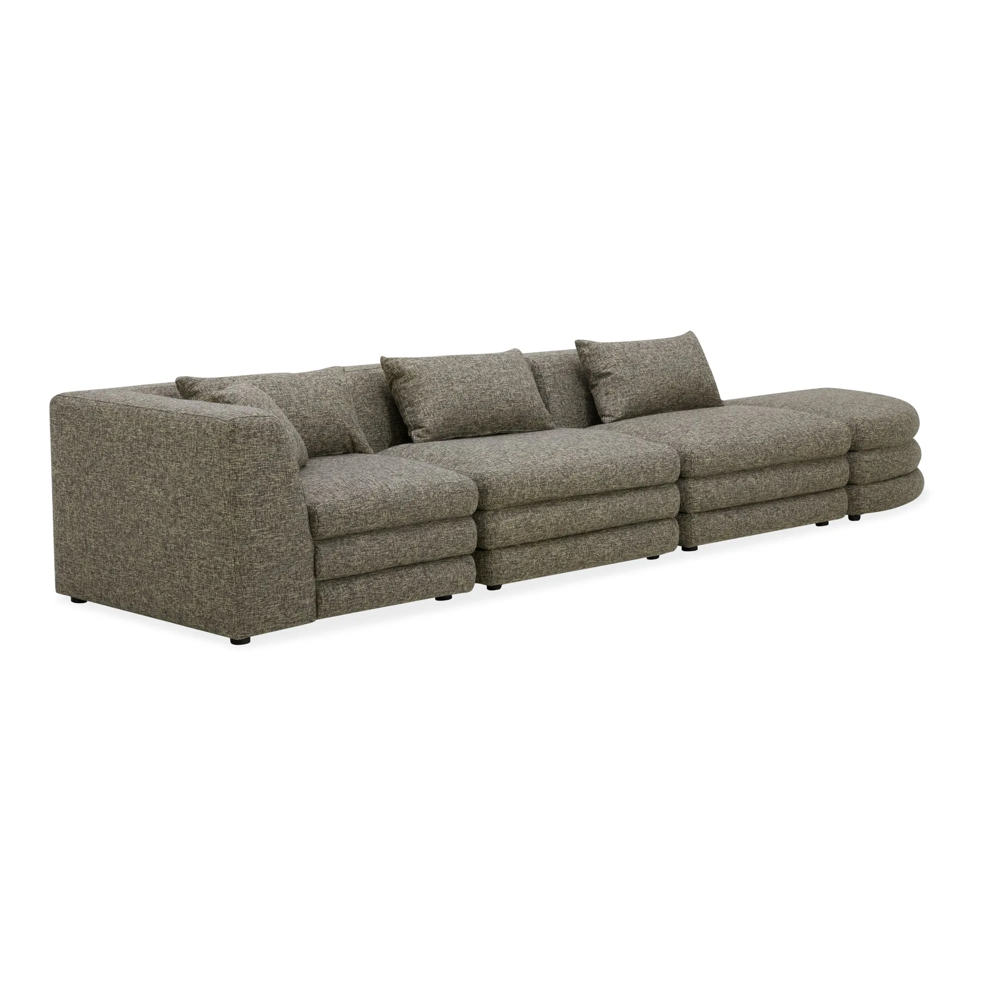 Moe's Home Collection Lowtide Linear Stone Tweed Modular Sectional