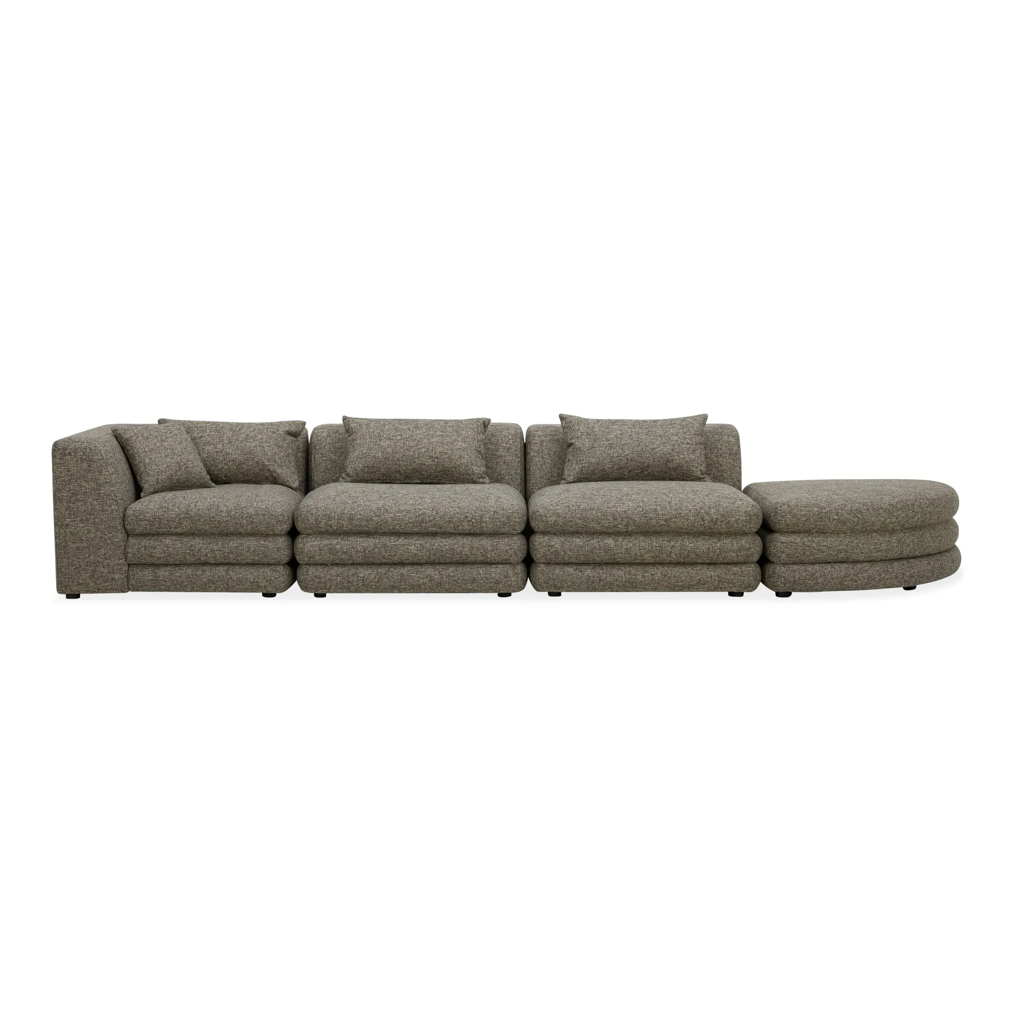 Moe's Home Collection Lowtide Linear Stone Tweed Modular Sectional