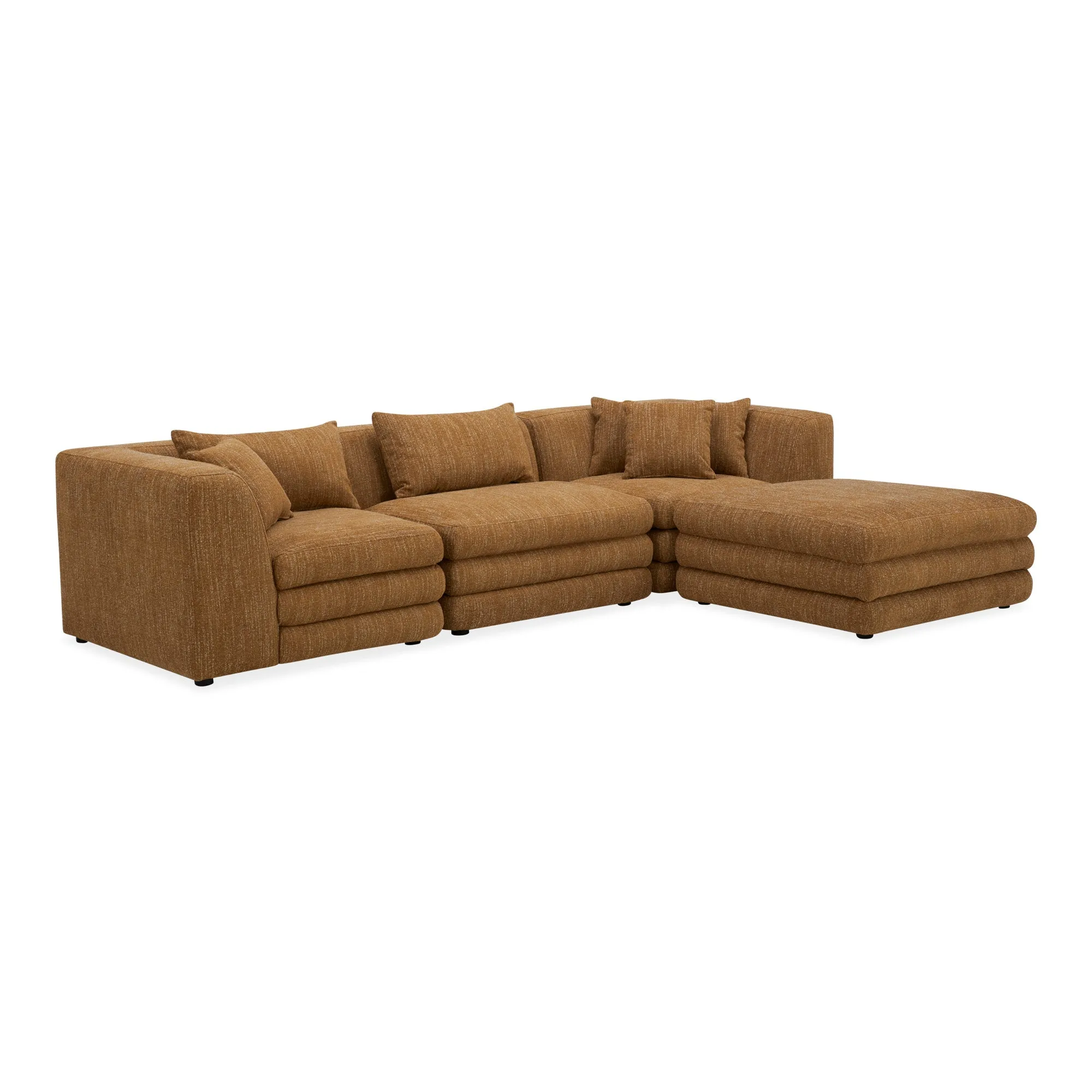 Moe's Home Collection Lowtide Lounge Amber Glow Modular Sectional