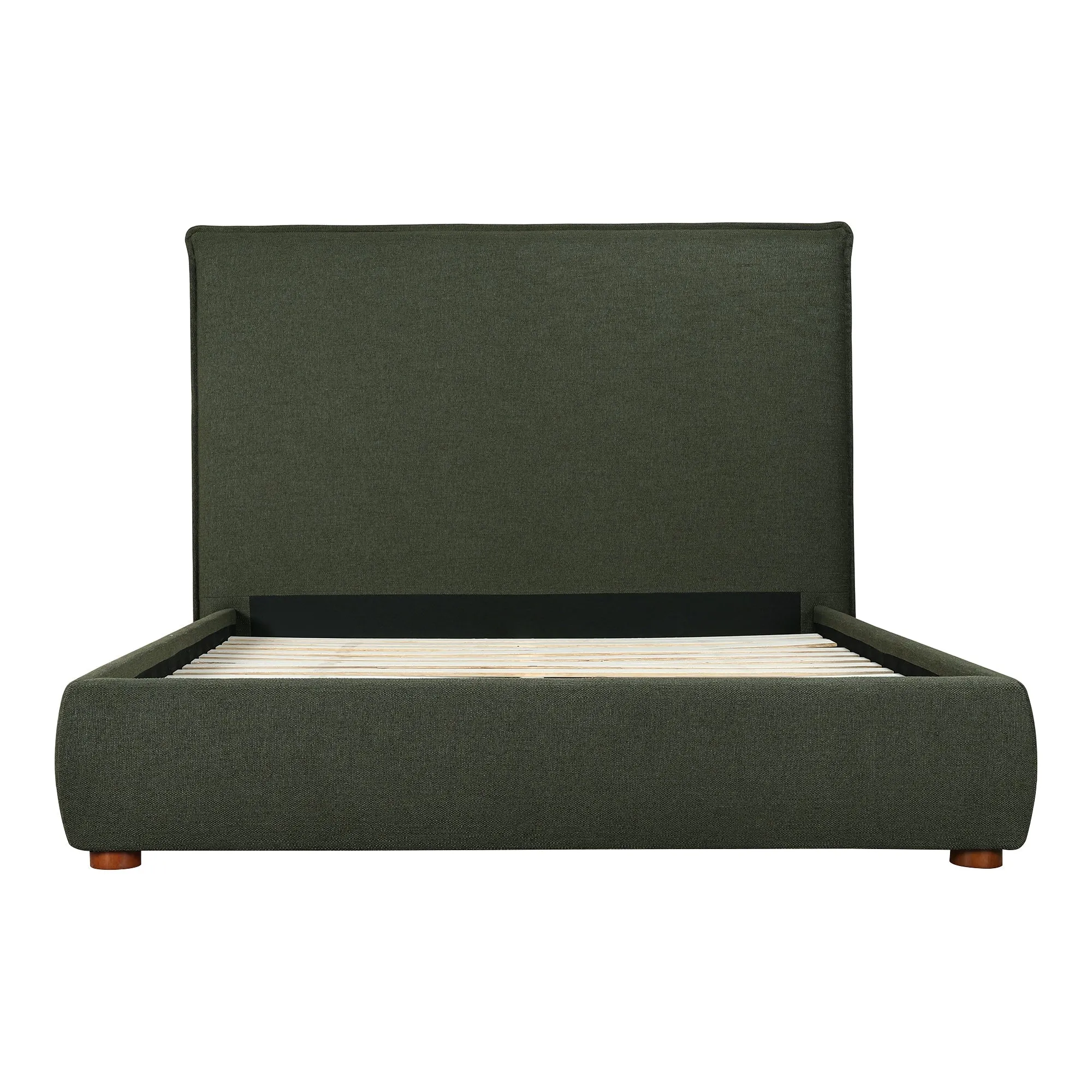 Moe's Home Collection Luzon Green Upholstered Queen Size Bed With Tall Headboard