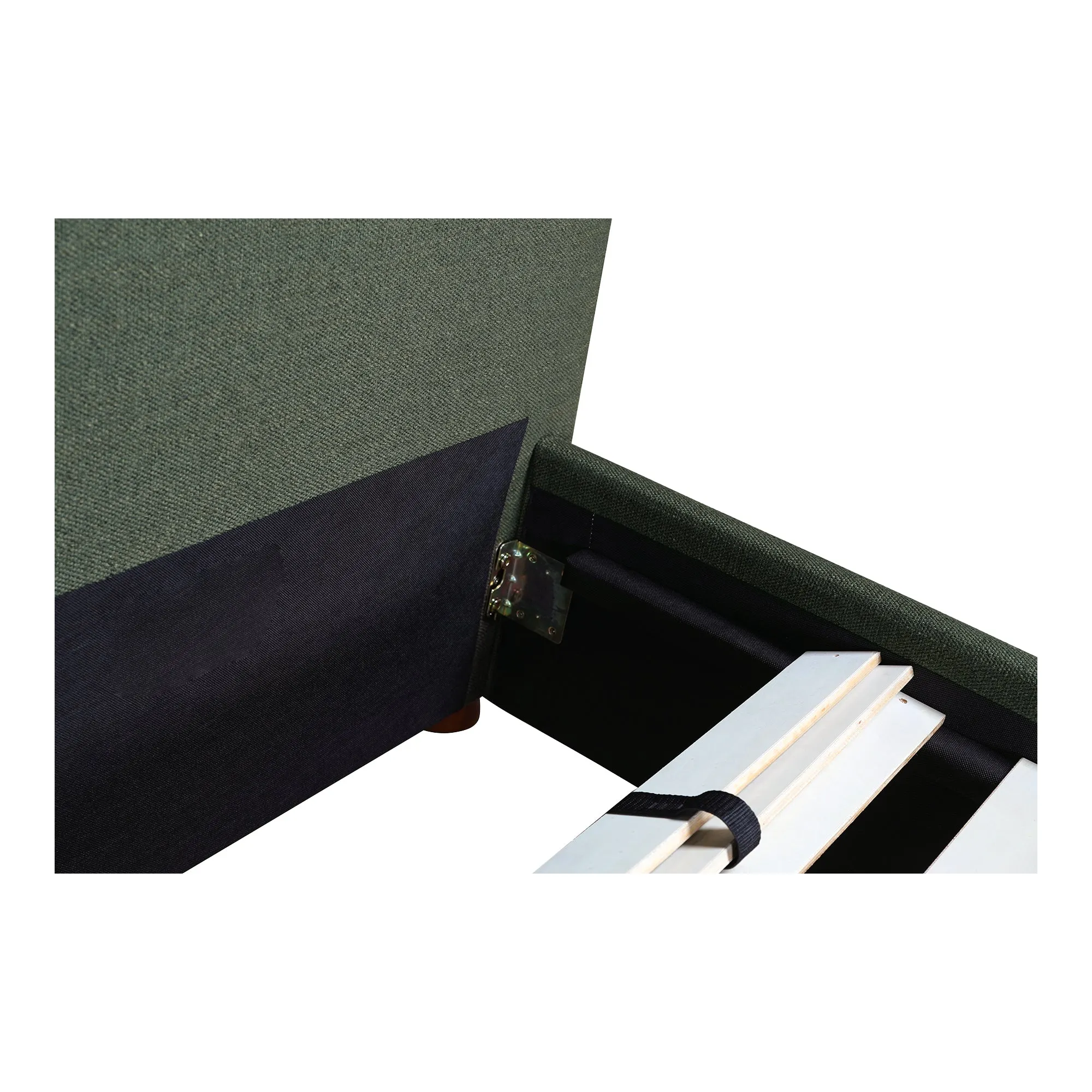 Moe's Home Collection Luzon Green Upholstered Queen Size Bed With Tall Headboard