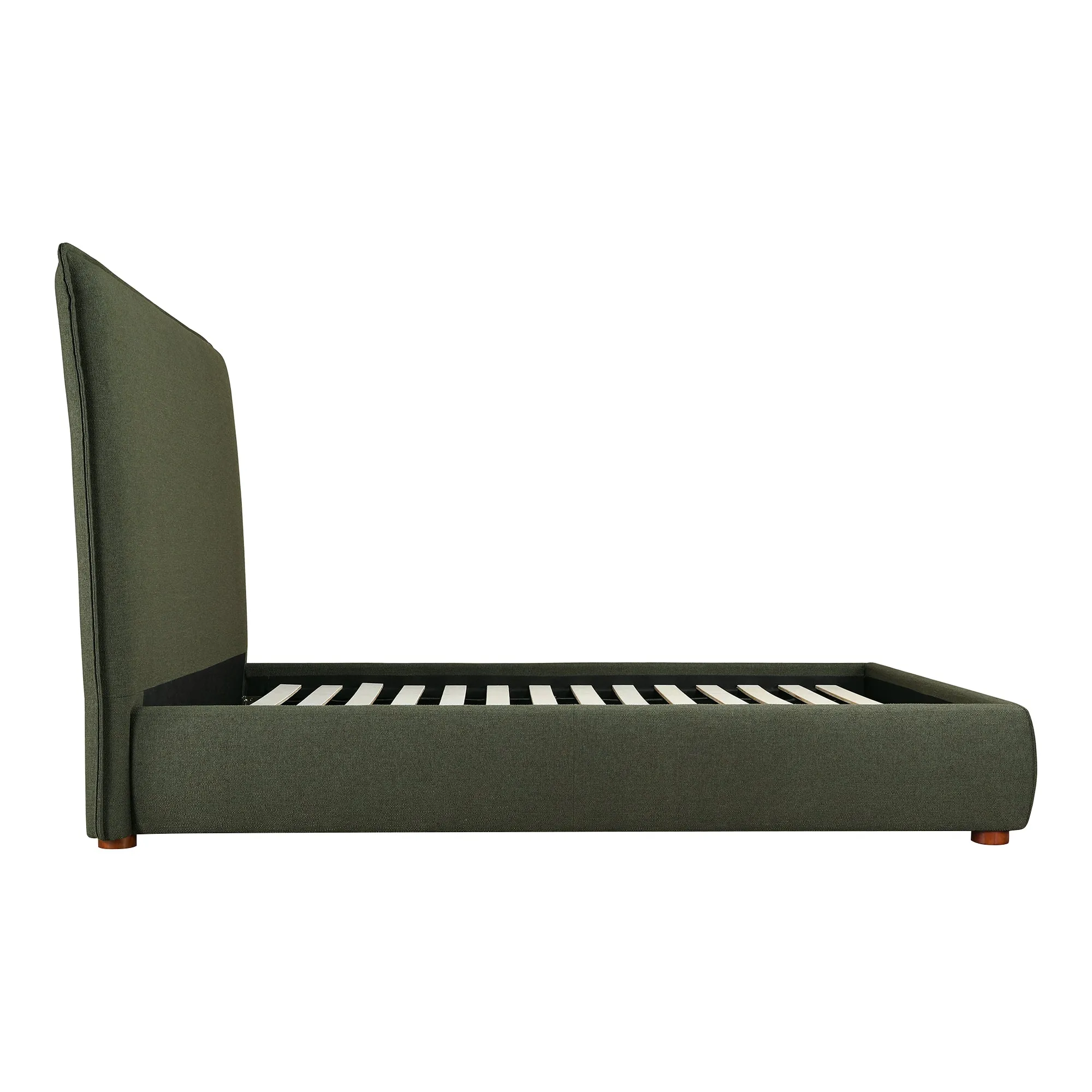 Moe's Home Collection Luzon Green Upholstered Queen Size Bed With Tall Headboard