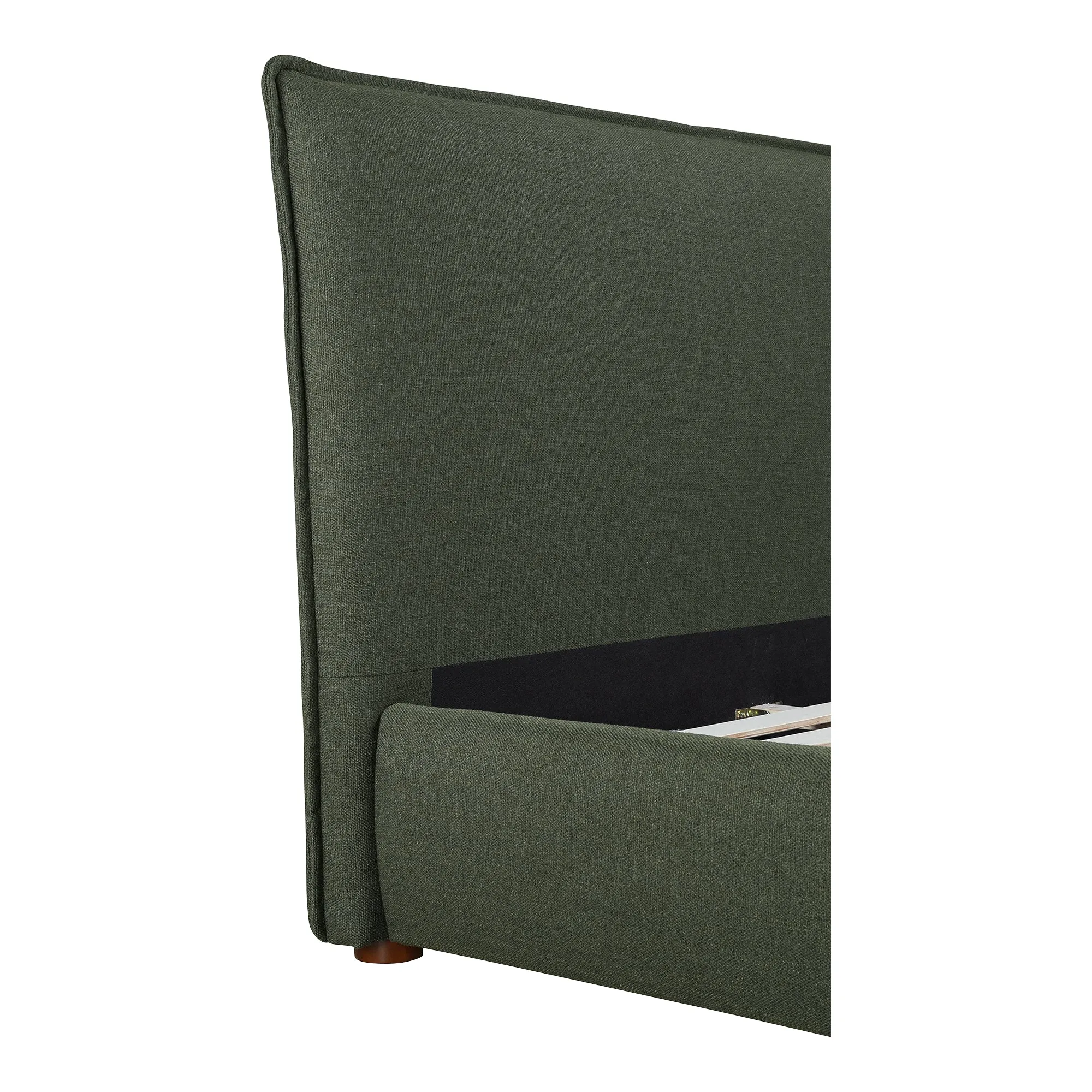 Moe's Home Collection Luzon Green Upholstered Queen Size Bed With Tall Headboard