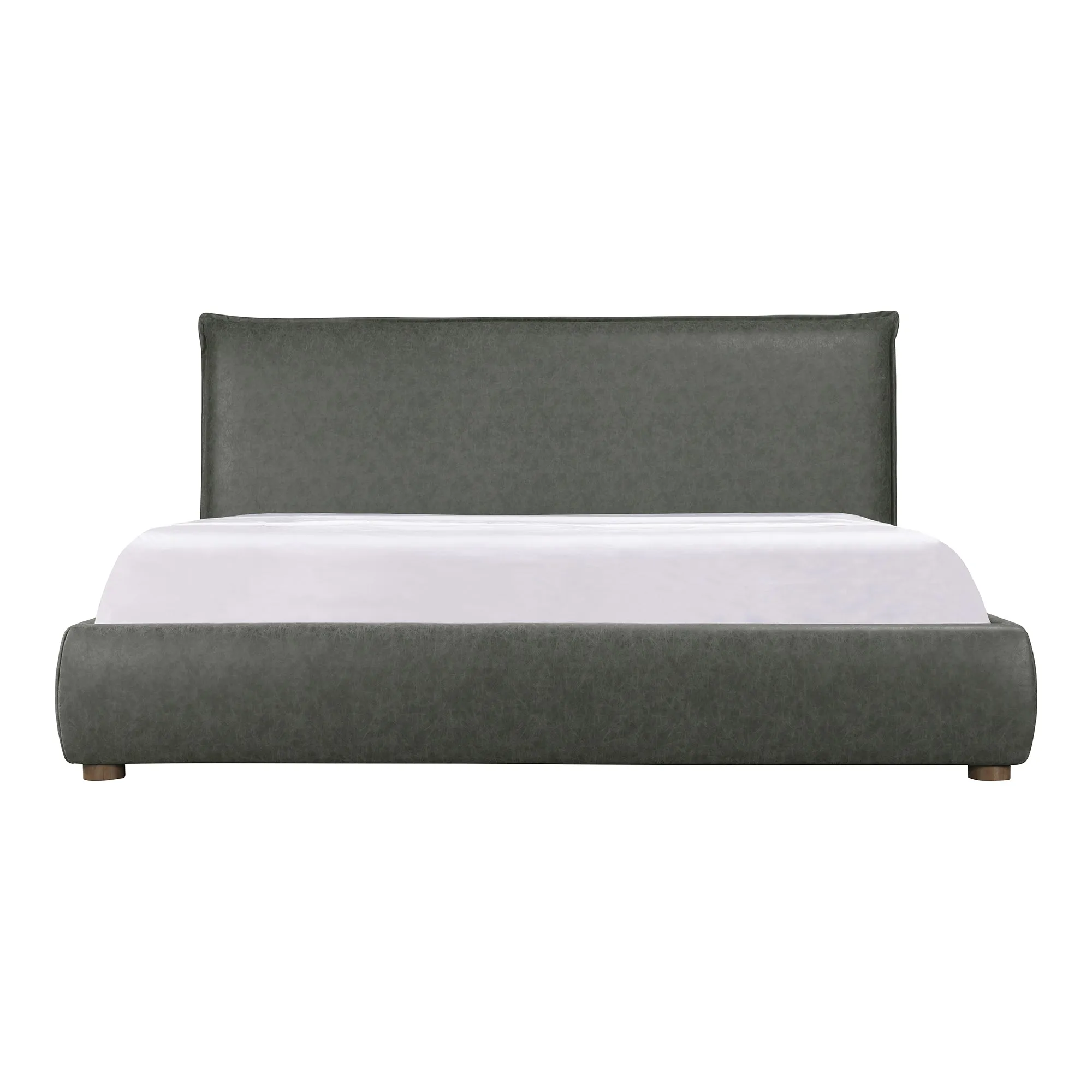 Moe's Home Collection Luzon Slate Vegan Leather Upholstered King Size Bed