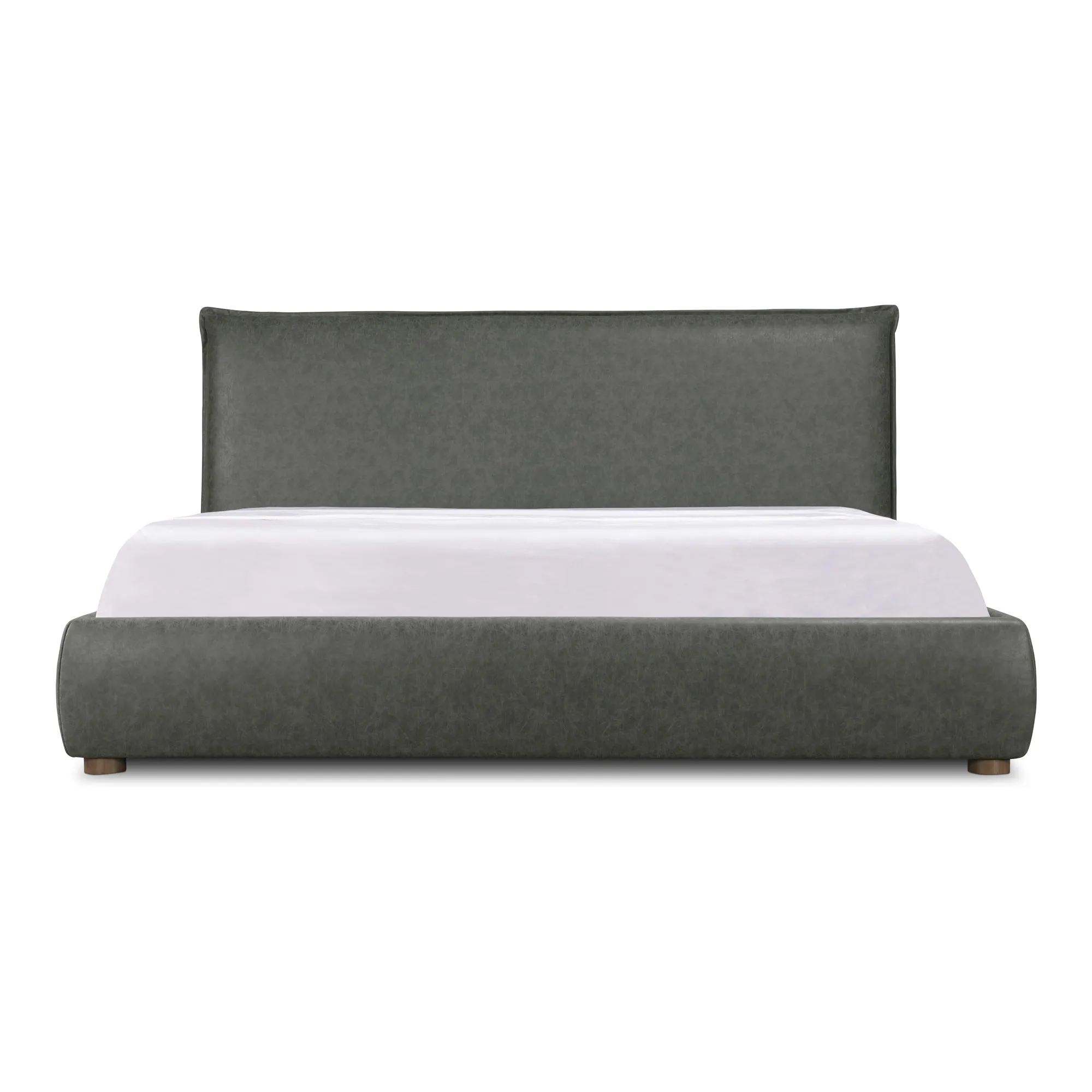 Moe's Home Collection Luzon Slate Vegan Leather Upholstered King Size Bed