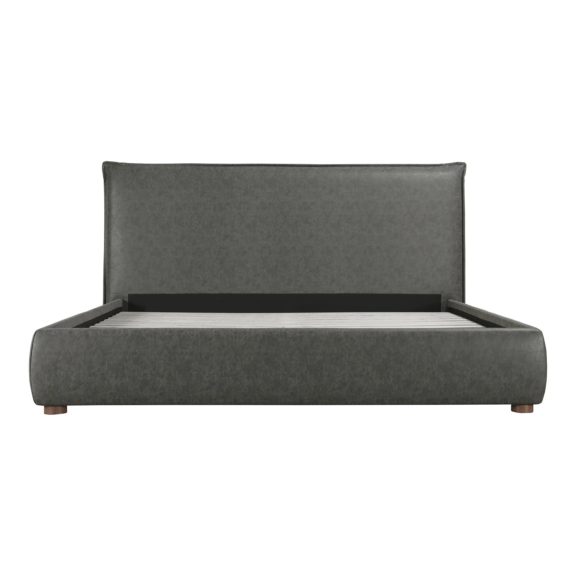Moe's Home Collection Luzon Slate Vegan Leather Upholstered King Size Bed