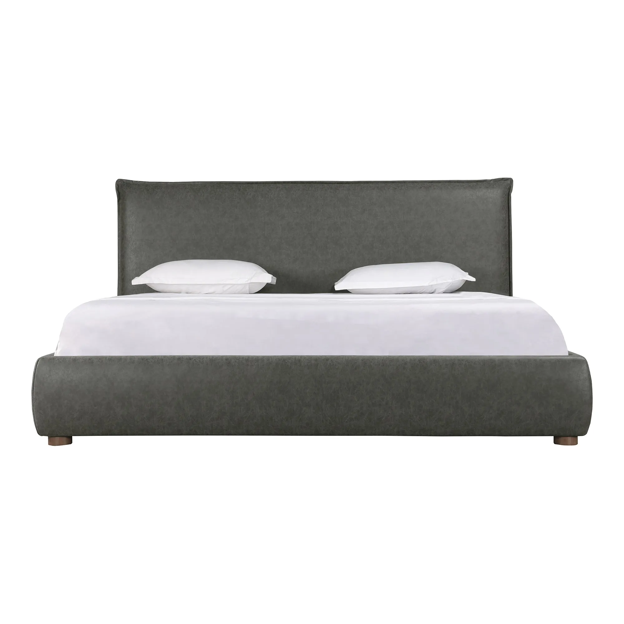 Moe's Home Collection Luzon Slate Vegan Leather Upholstered King Size Bed