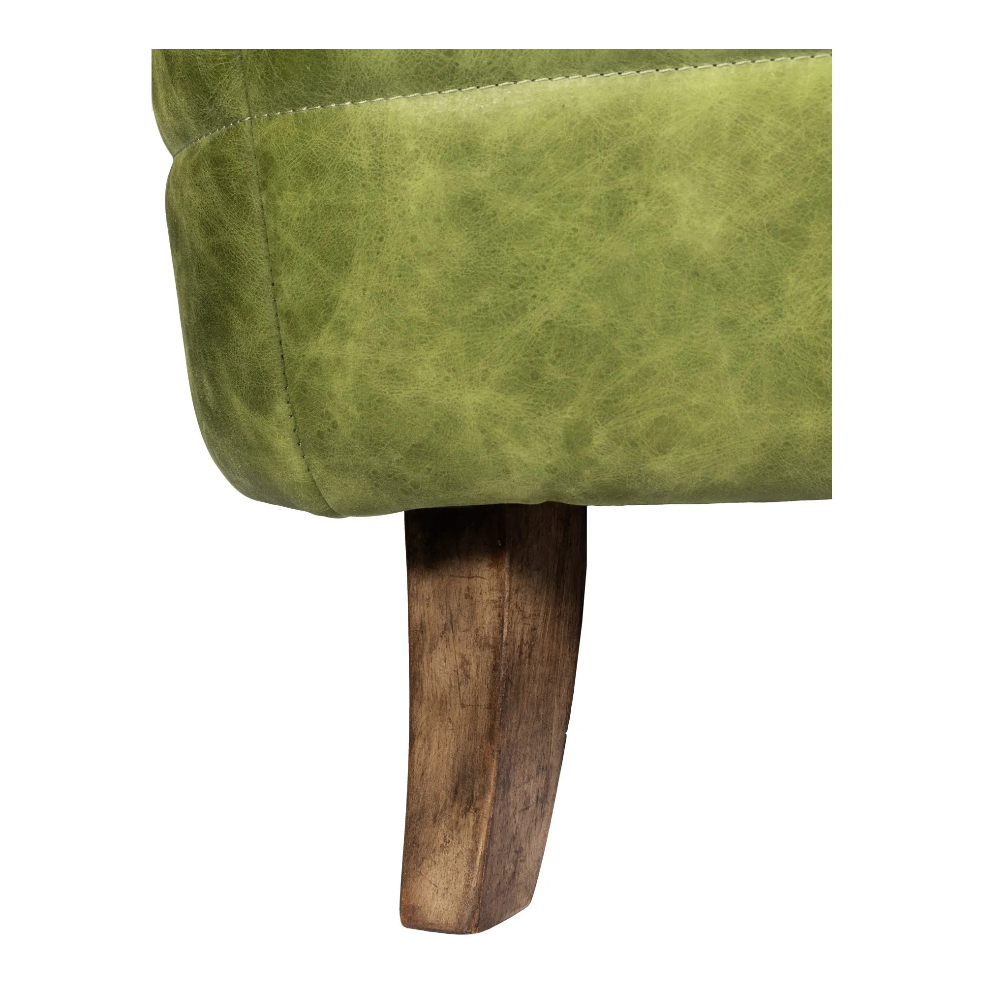 Moe's Home Collection Magdelan Diamond Tufted Green Leather Sofa