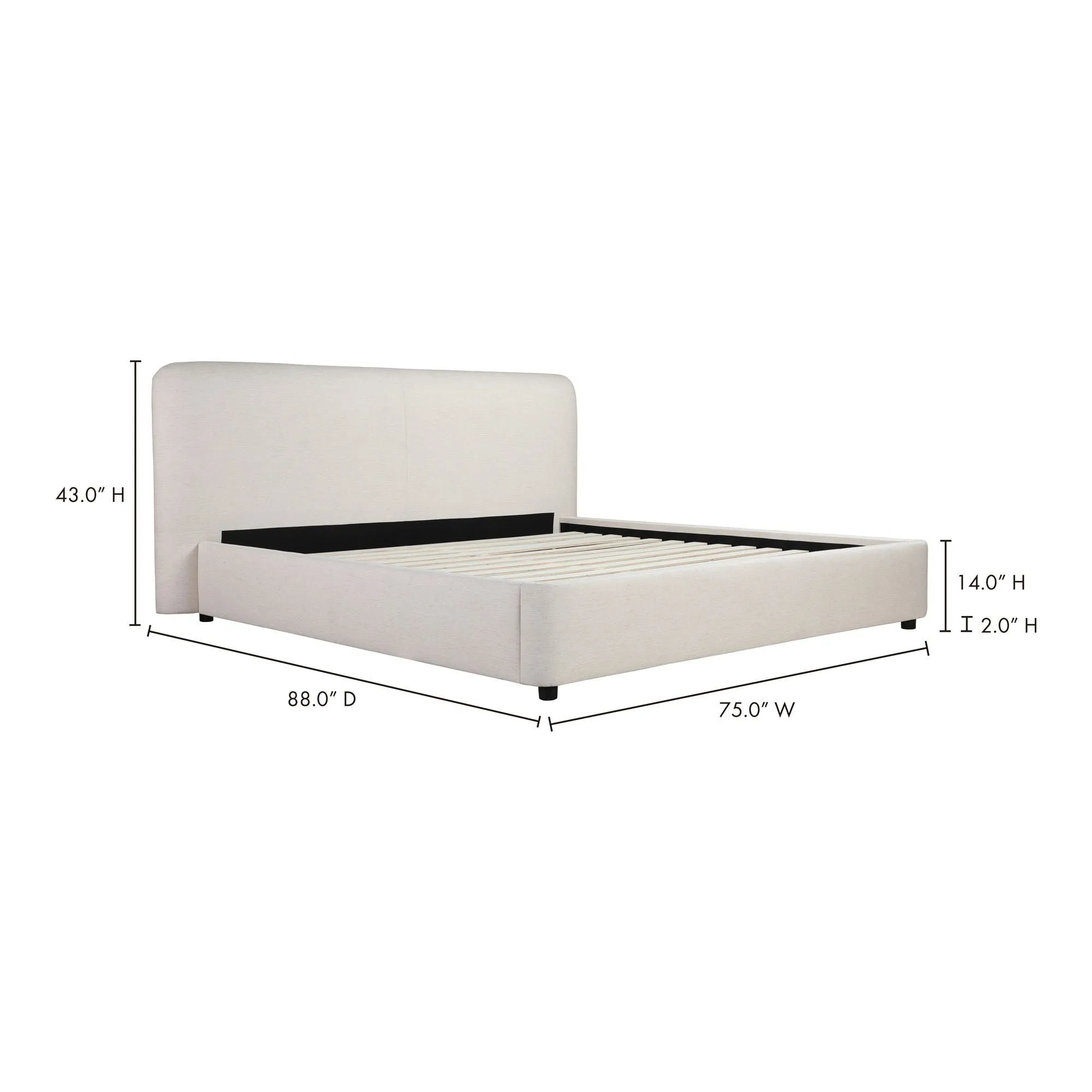 Moe's Home Collection Samara Cream Queen Bed