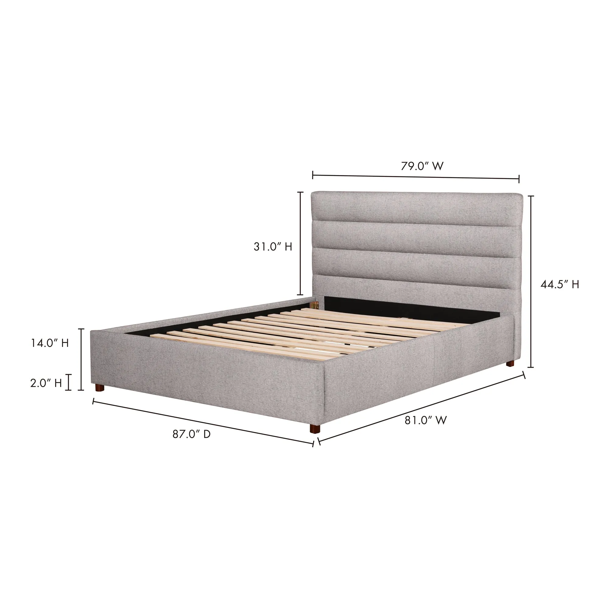 Moe's Home Collection Takio Grey King Bed