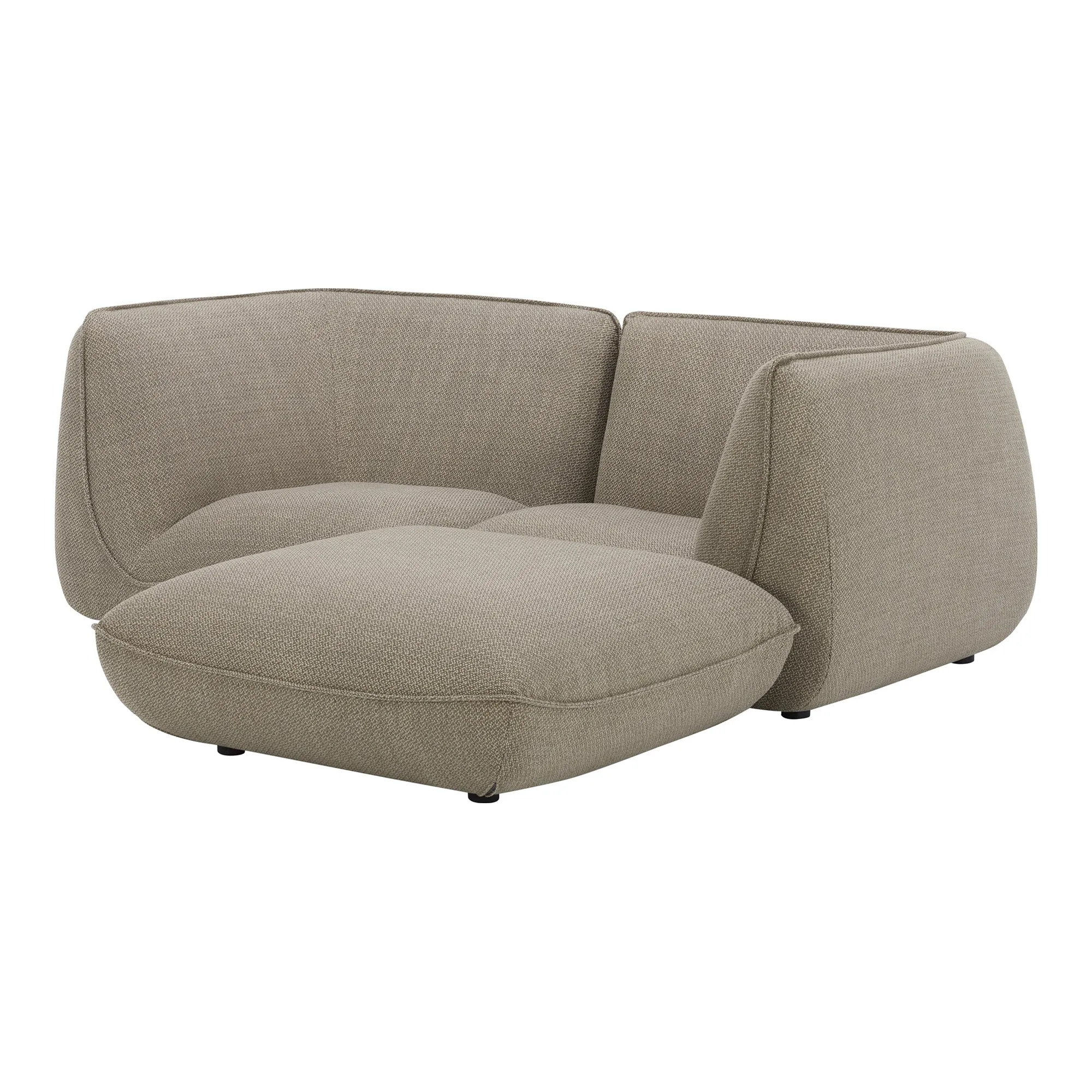 Moe's Home Collection Zeppelin Nook Speckled Pumice Modular Sectional